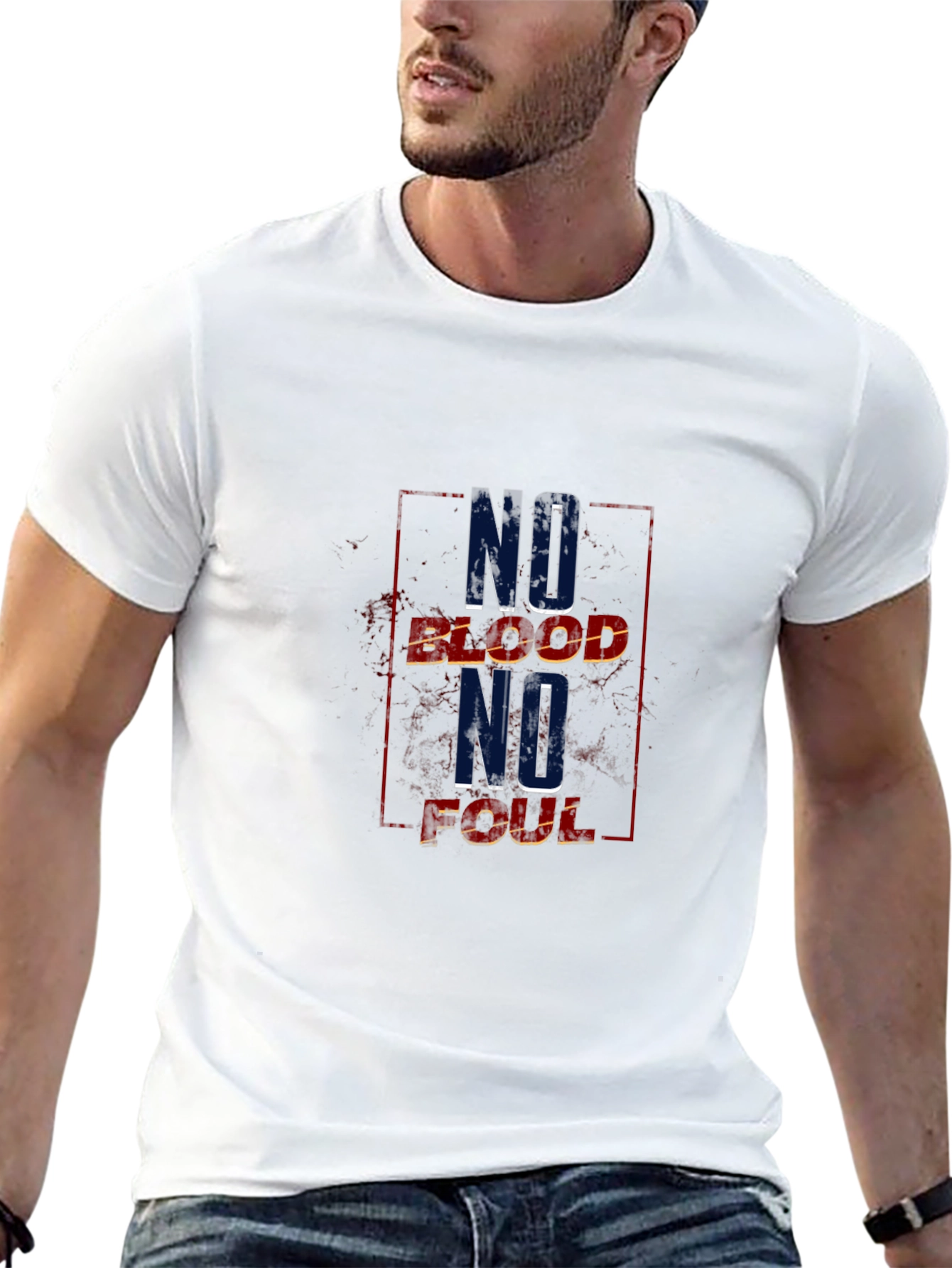 Black No Blood No Foul T-Shirt view 13