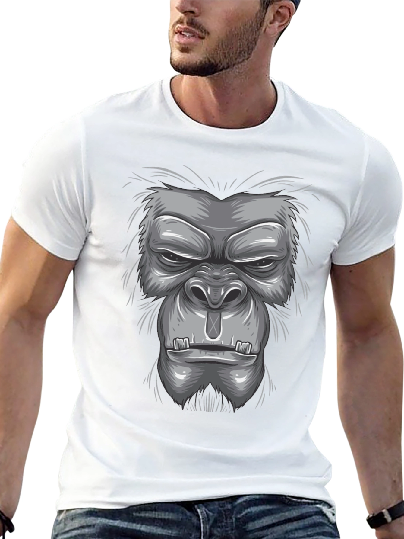 Black Gorilla Graphic Tee - Bold Animal Design view 13