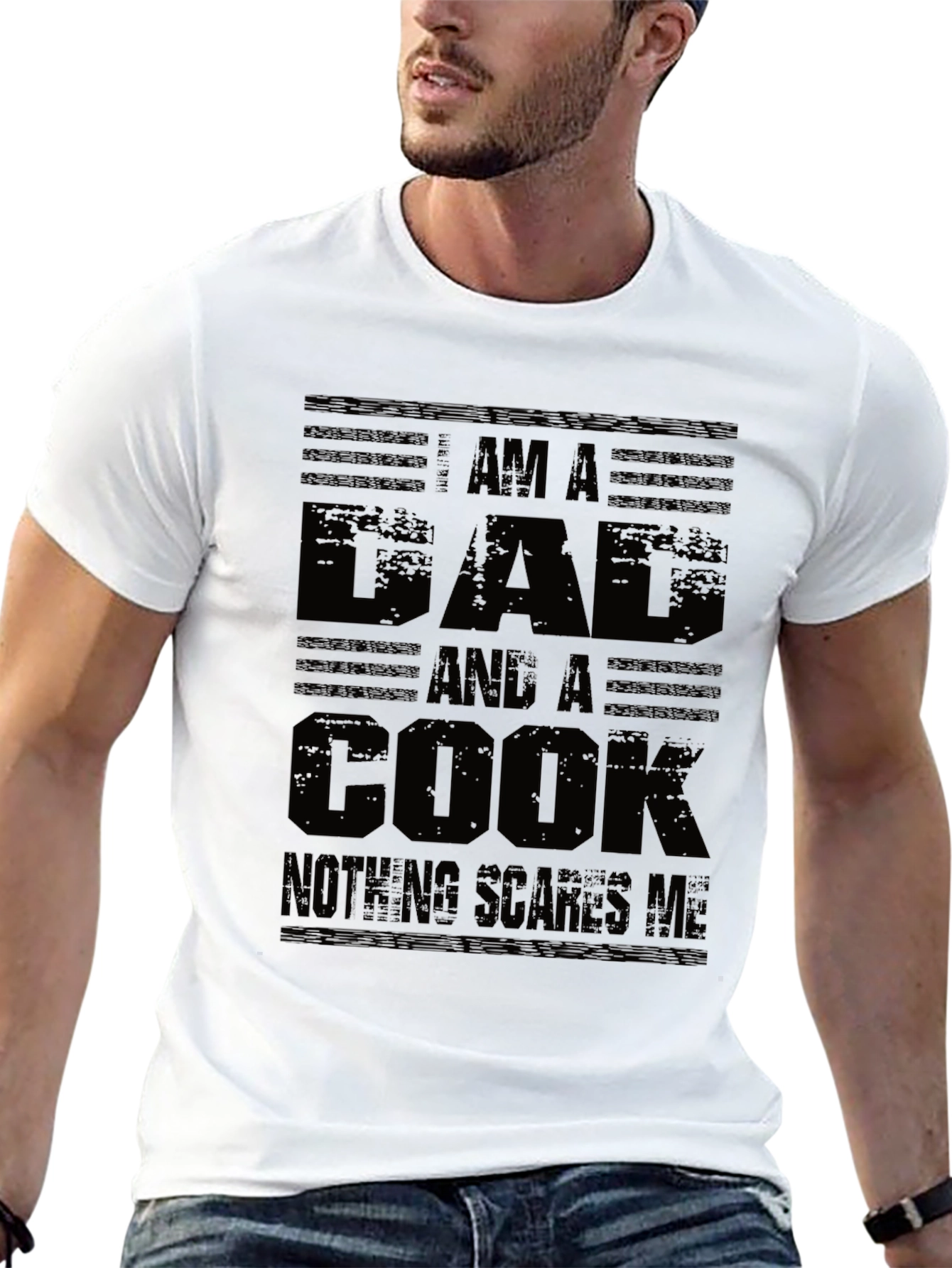 Black Dad and Cook T-Shirt - Nothing Scares Me! view 13