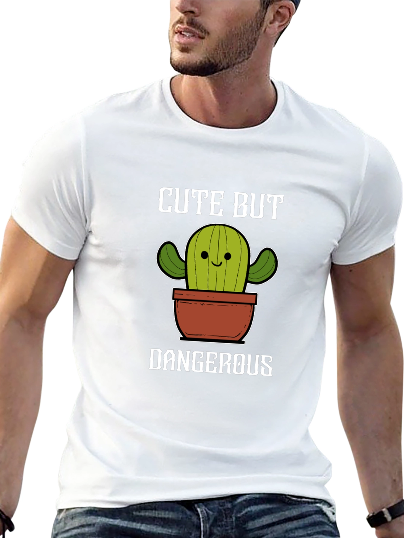 Black Cute But Dangerous Cactus Graphic Tee view 13