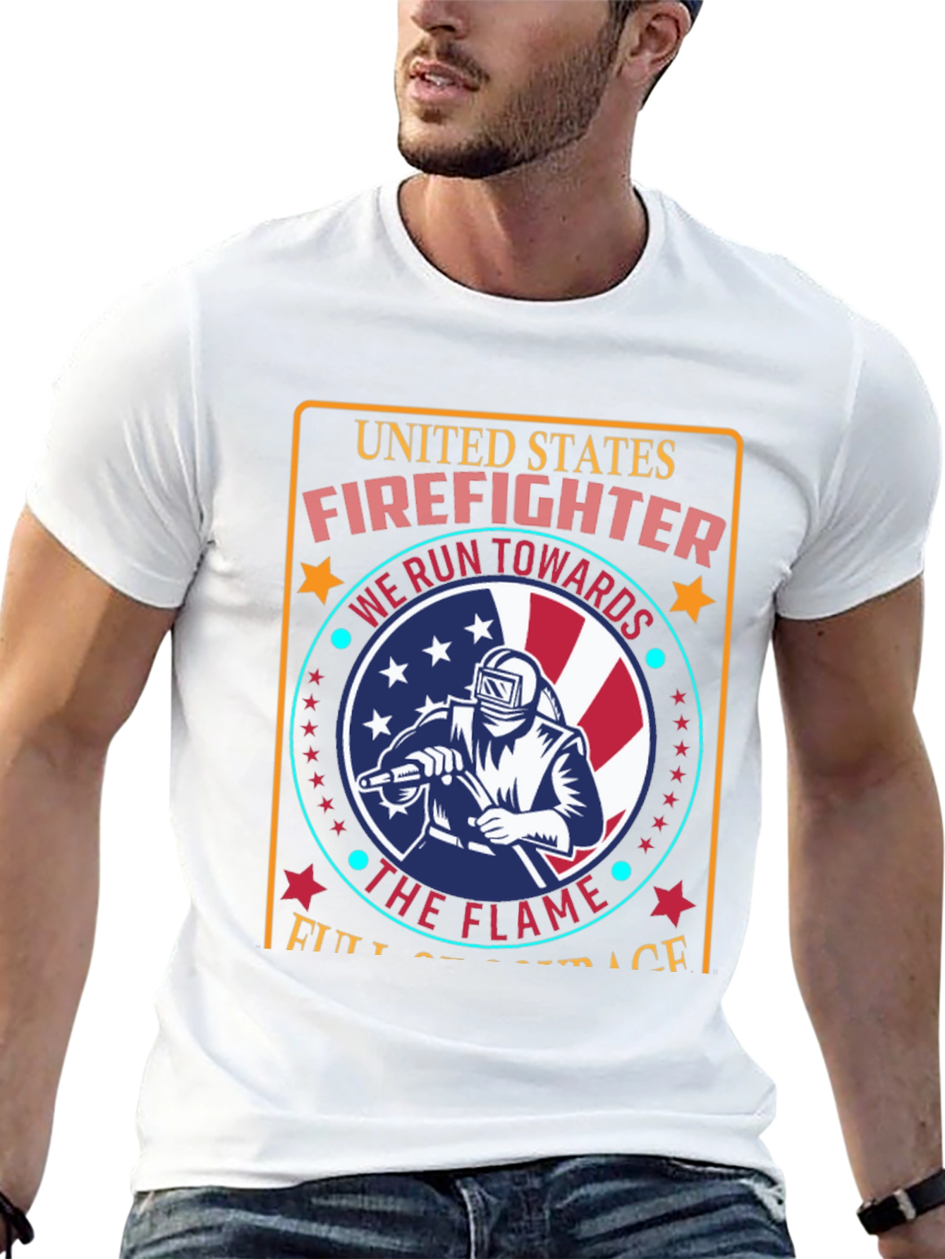 Black United States Firefighter Graphic Tee view 13