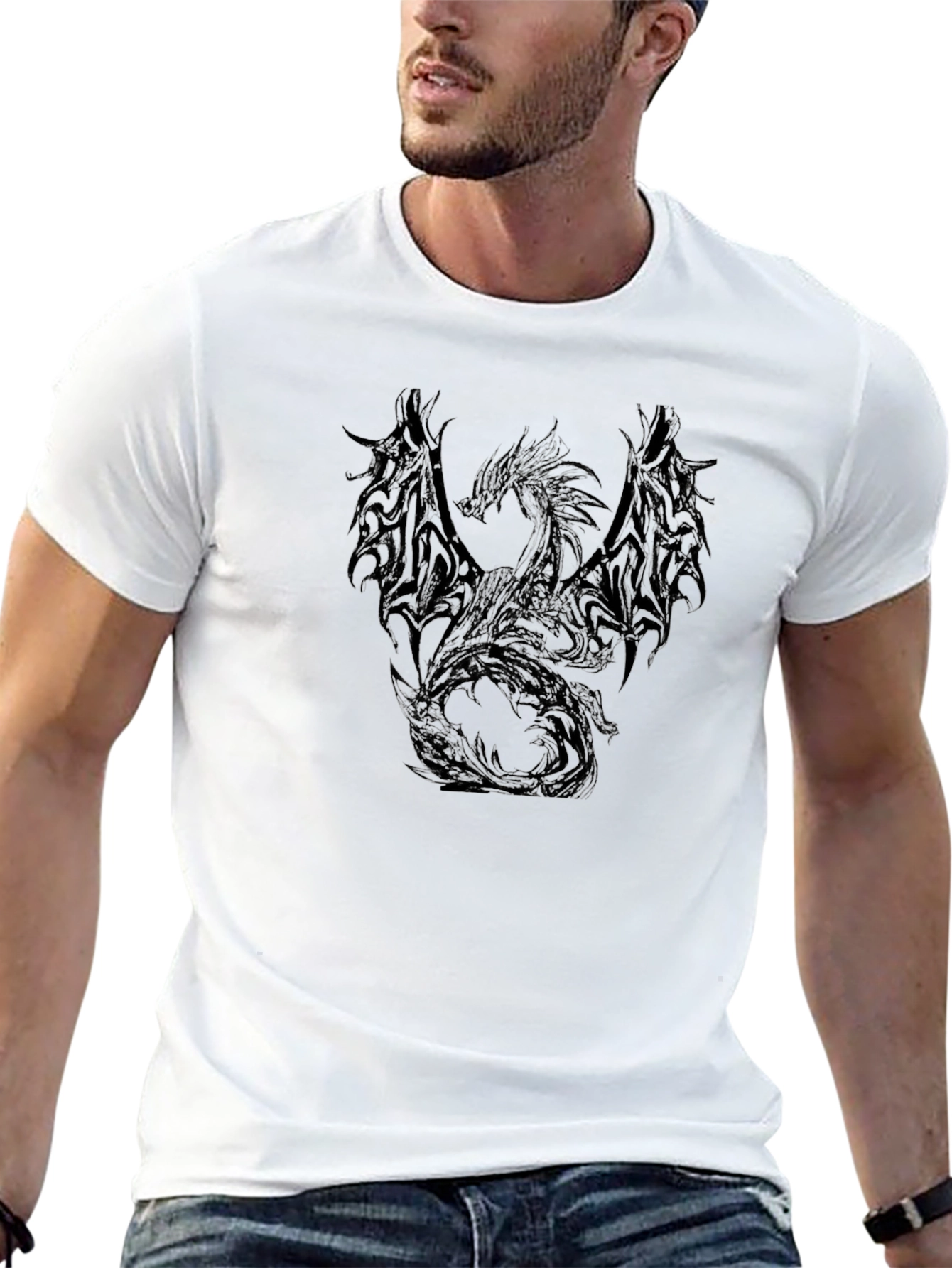 Black Dragon Graphic Black T-Shirt view 13