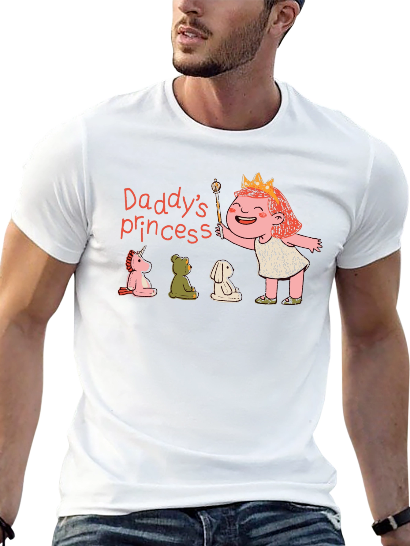 Black Daddy's Princess T-Shirt, Cute Cartoon Design view 13