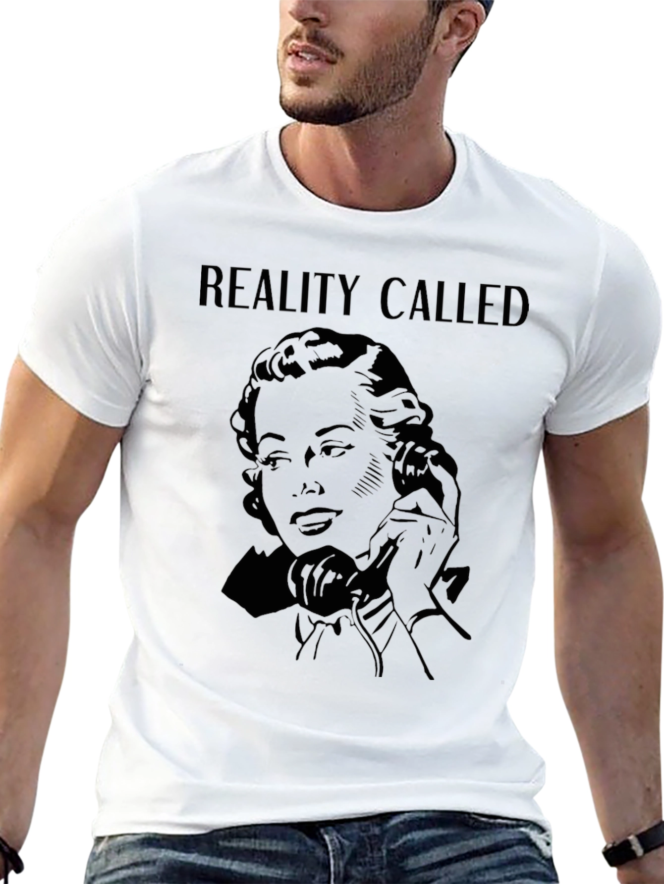 Black Reality Called Funny Retro T-Shirt view 13