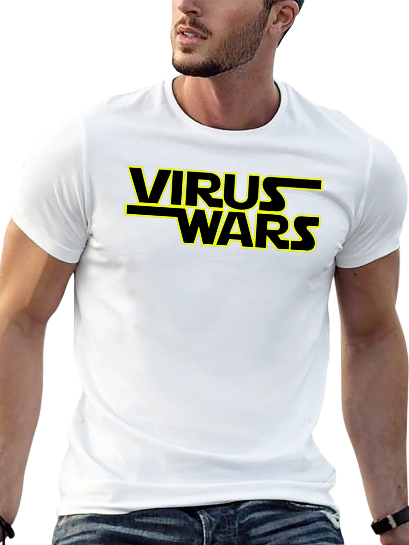 Black Virus Wars Graphic Tee - Novelty T-Shirt view 13