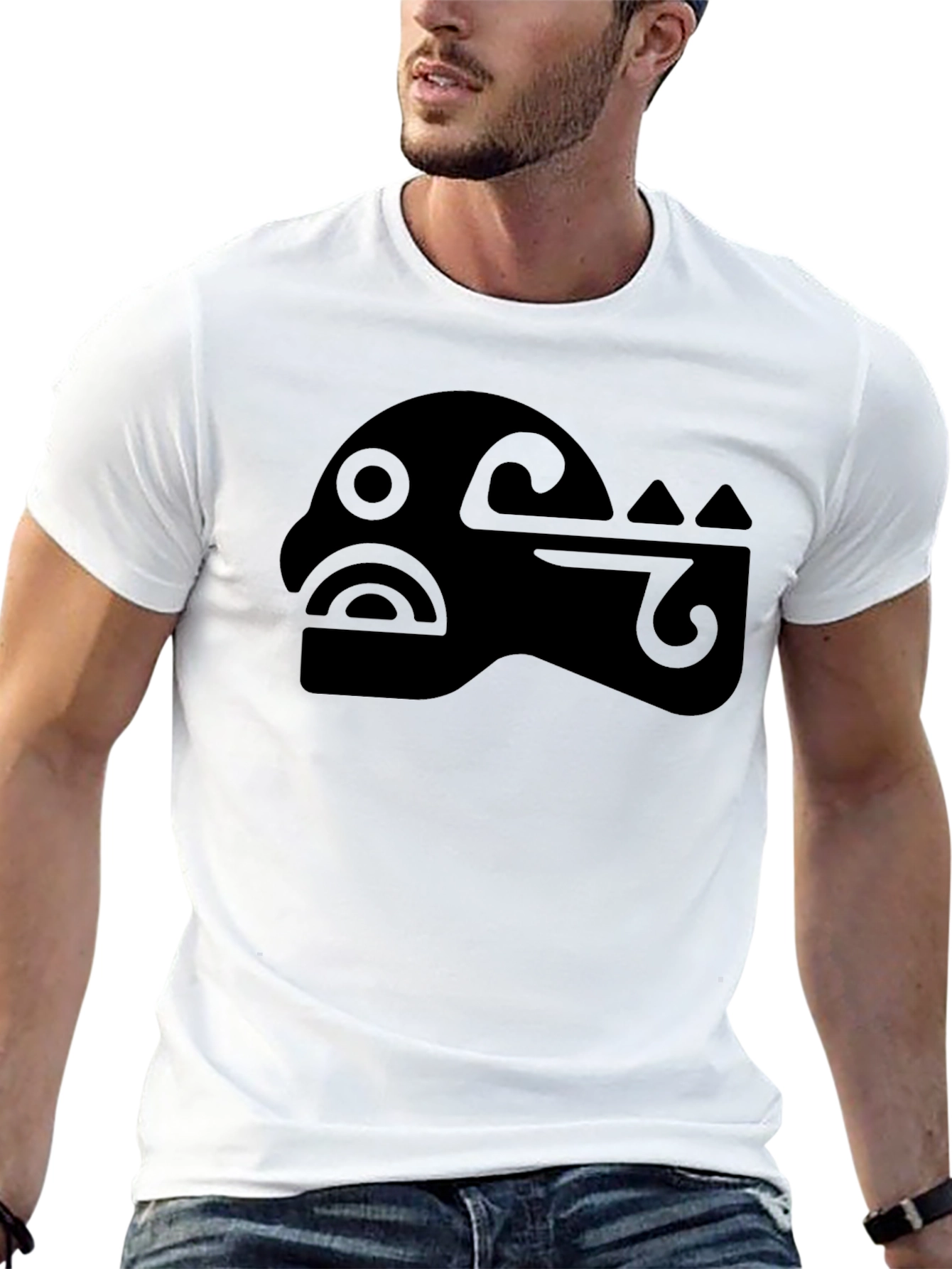 Black Abstract Graphic Black T-Shirt view 13