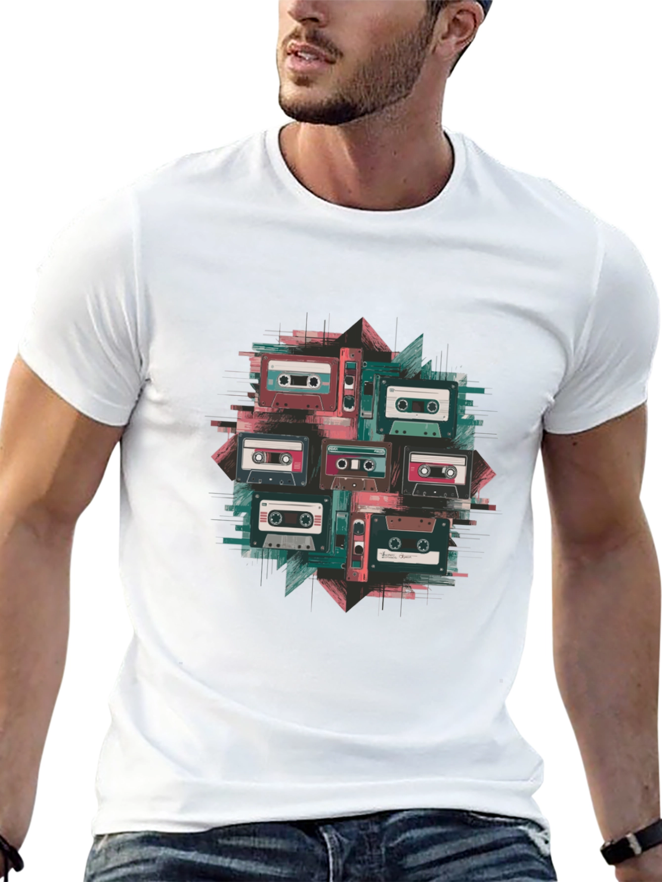 Black Retro Cassette Tape Graphic Tee view 13