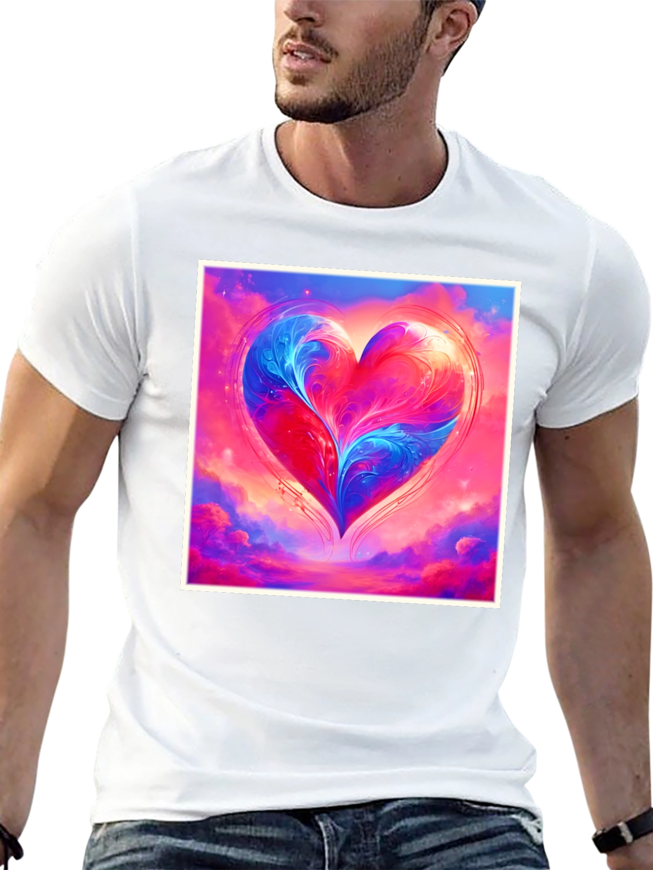 Black Heart Art Tee - Abstract Love Design view 13