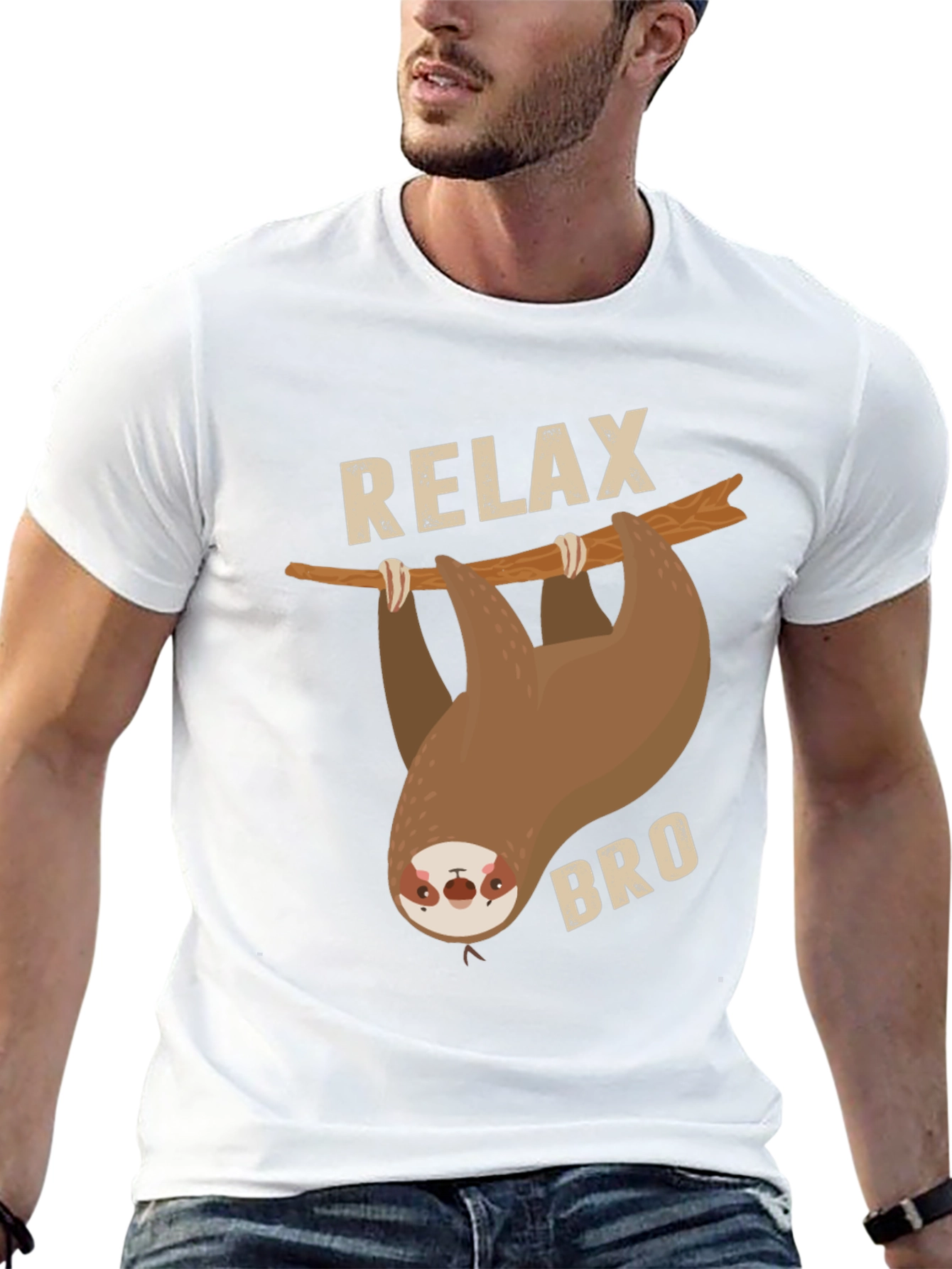 Black Relax Bro Sloth Graphic T-Shirt view 13