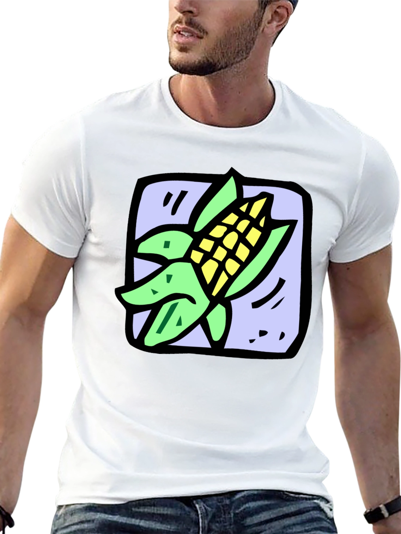 Black Corn Graphic T-Shirt - Quirky Food Tee view 13