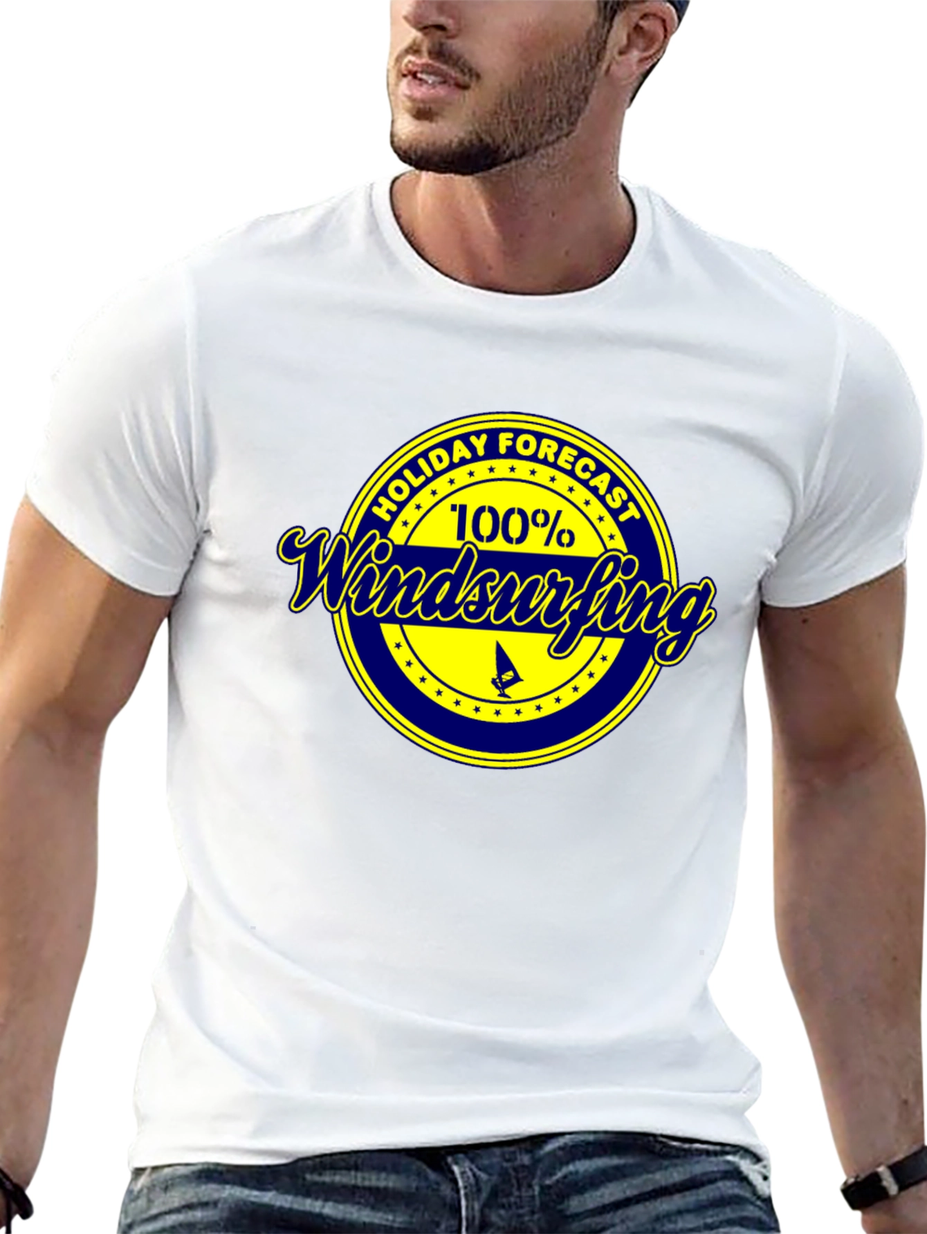 Black Holiday Windsurfing Forecast Tee view 13