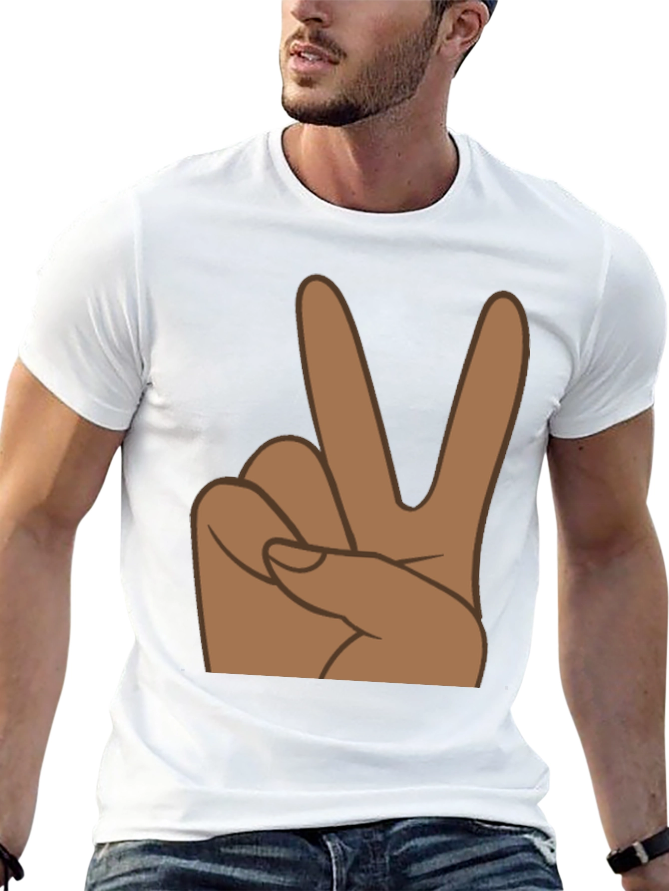 Black Peace Sign Graphic Tee - Black view 13