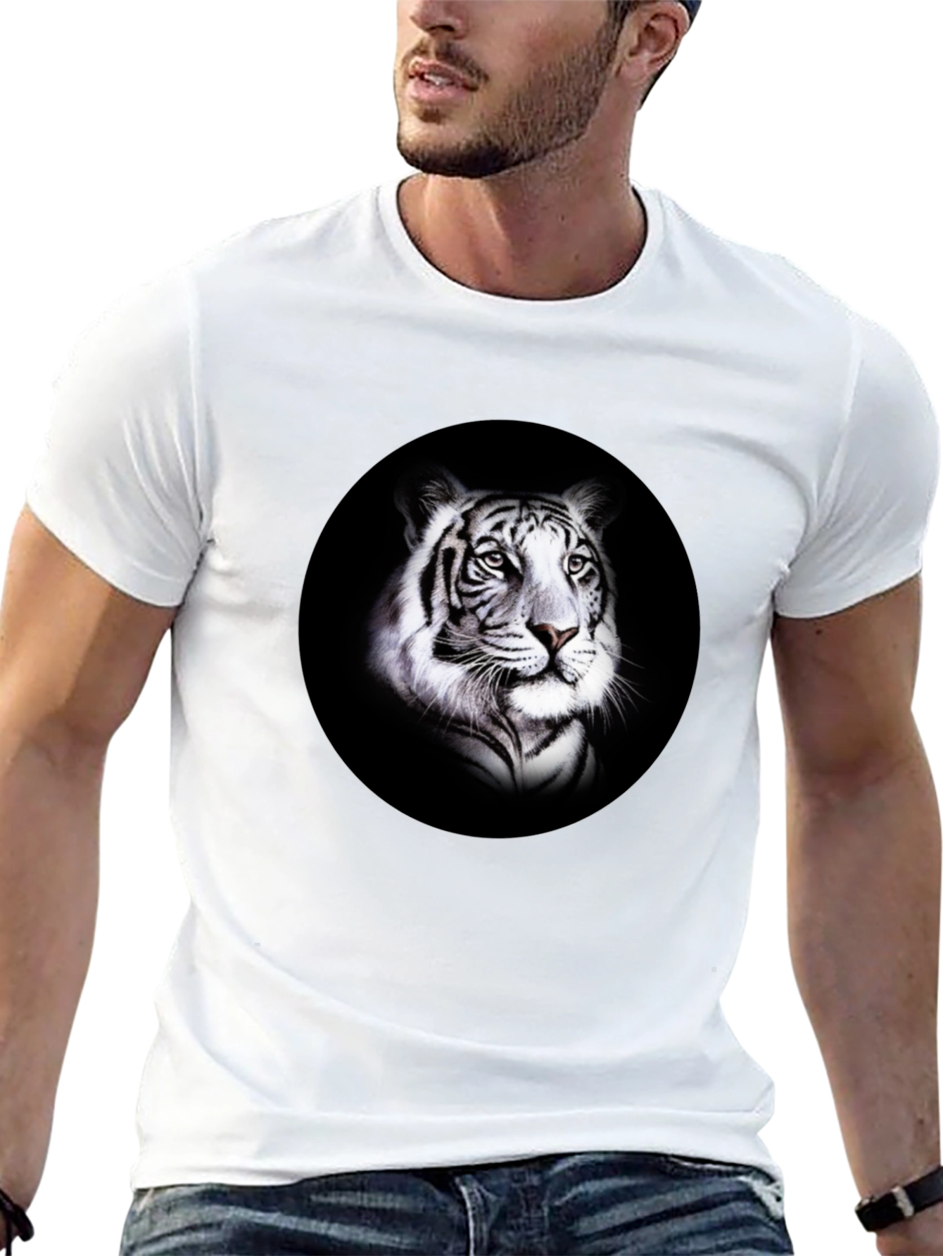 Black Black Tiger Graphic T-Shirt - Bold Animal Print view 13