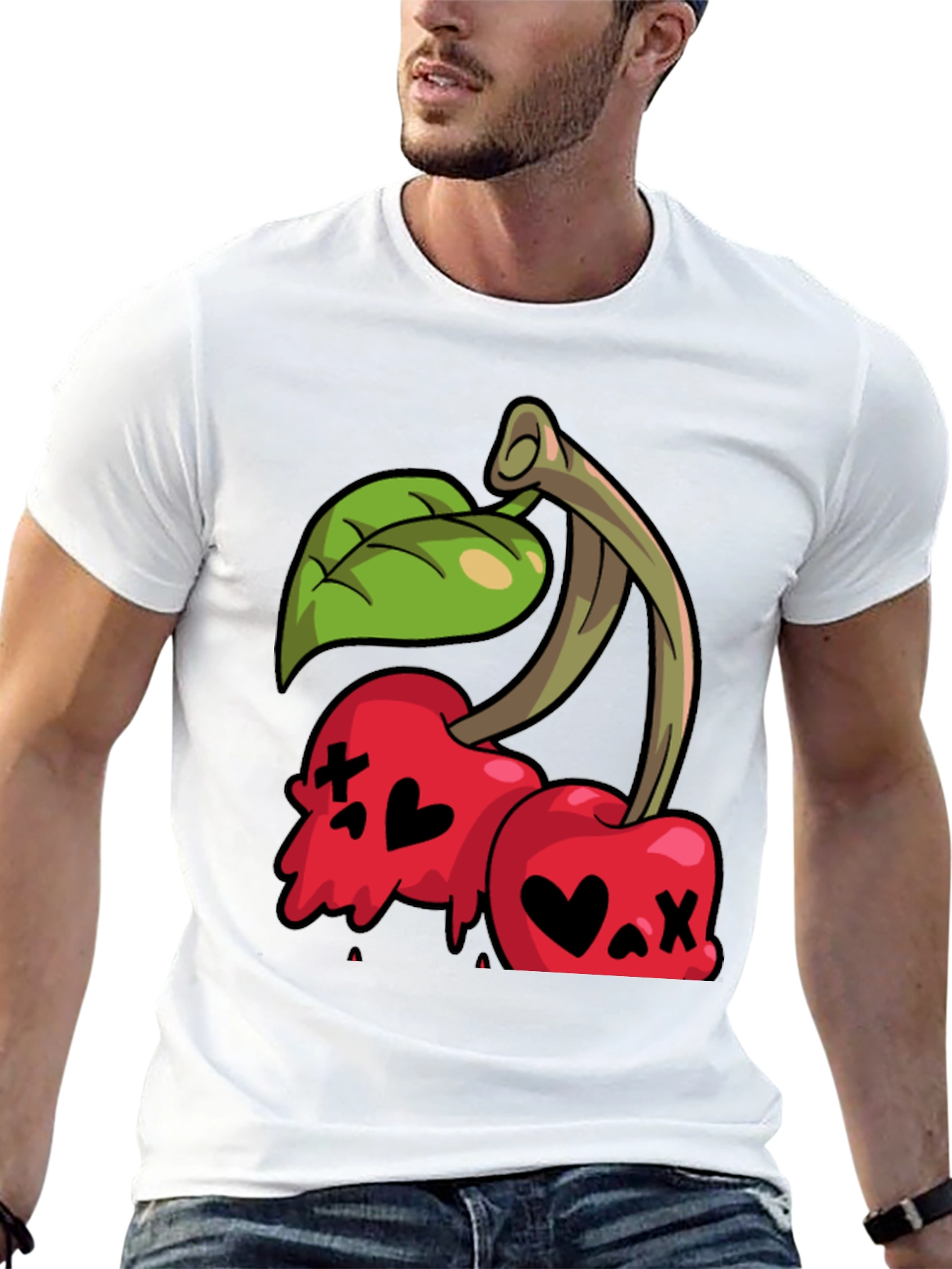 Black Cherry Skull Graphic Tee - Edgy Style view 13