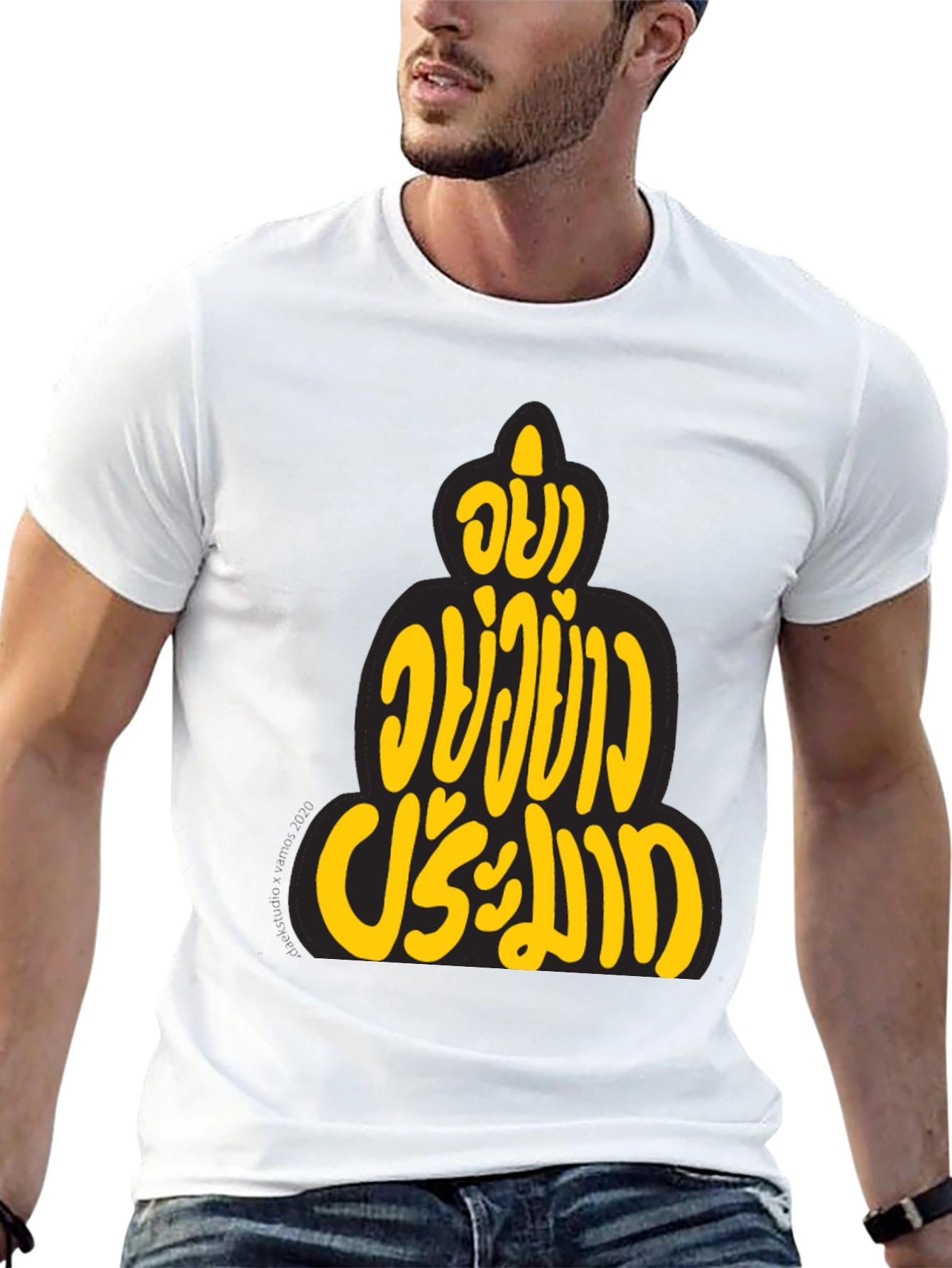 Black Buddha Quote Graphic Tee - Black Cotton T-Shirt view 13