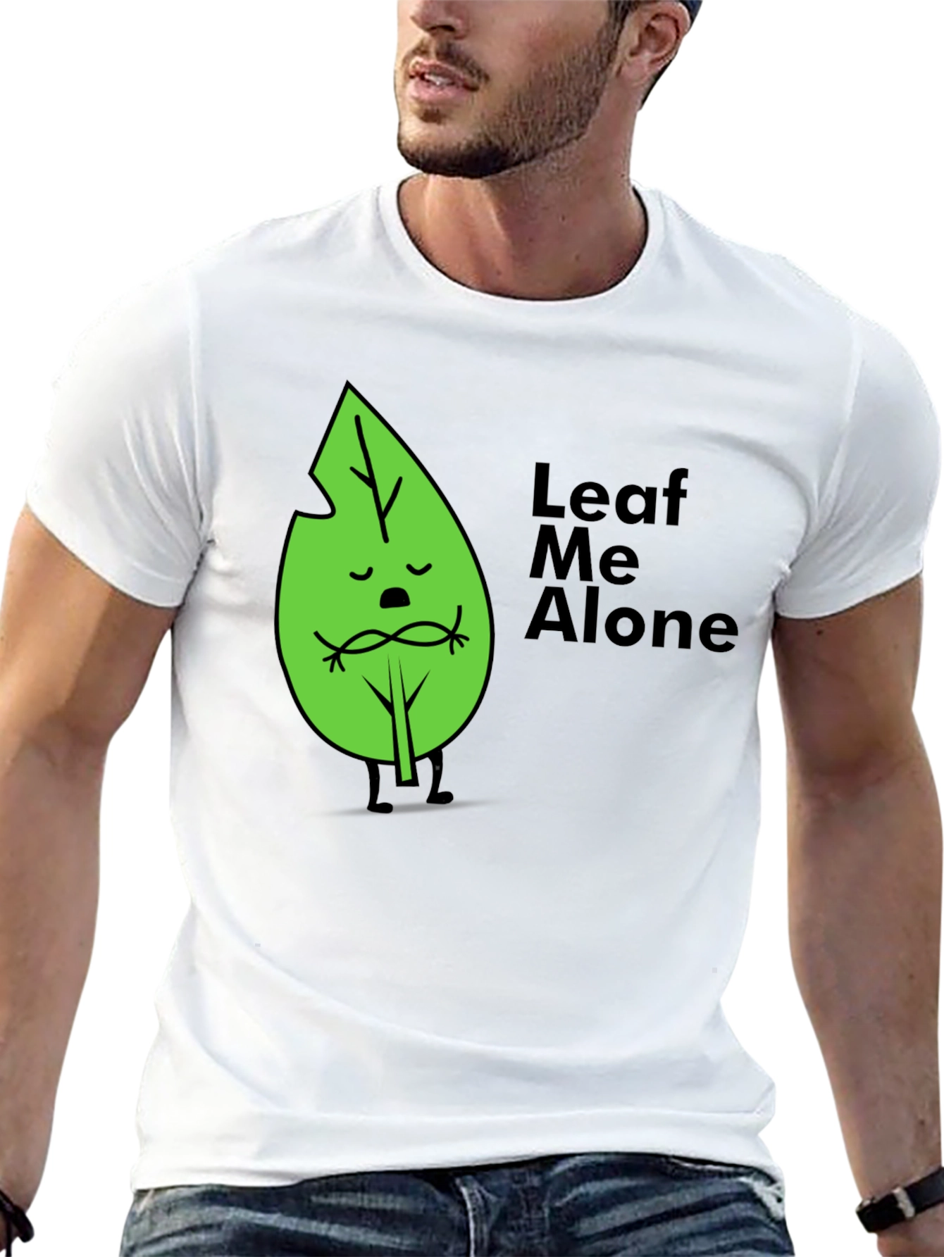 Black Leaf Me Alone Graphic T-Shirt - Soft Cotton Blend view 13