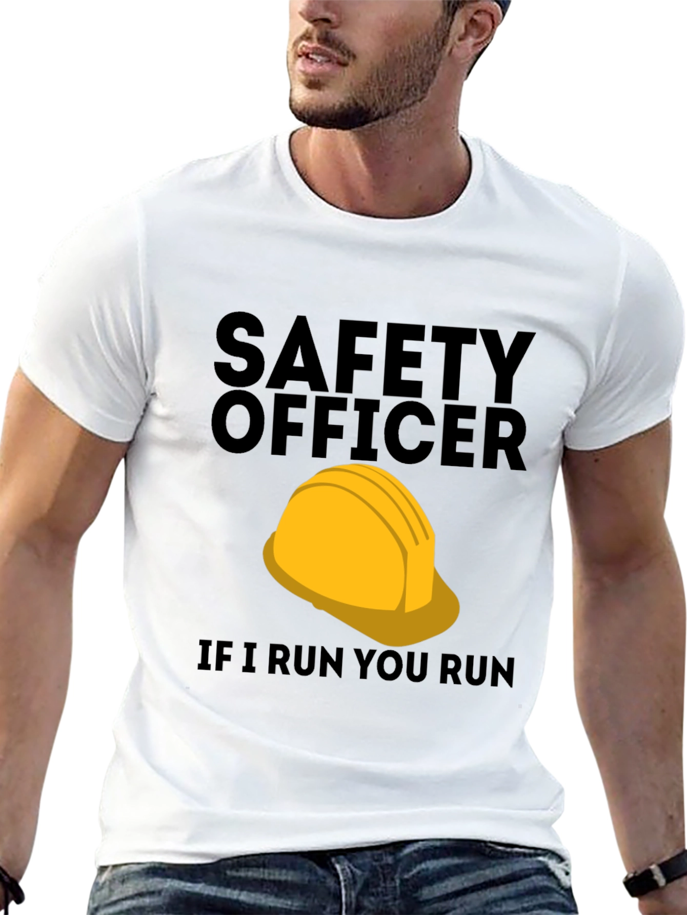 Black Safety Officer Hard Hat Graphic Tee view 13