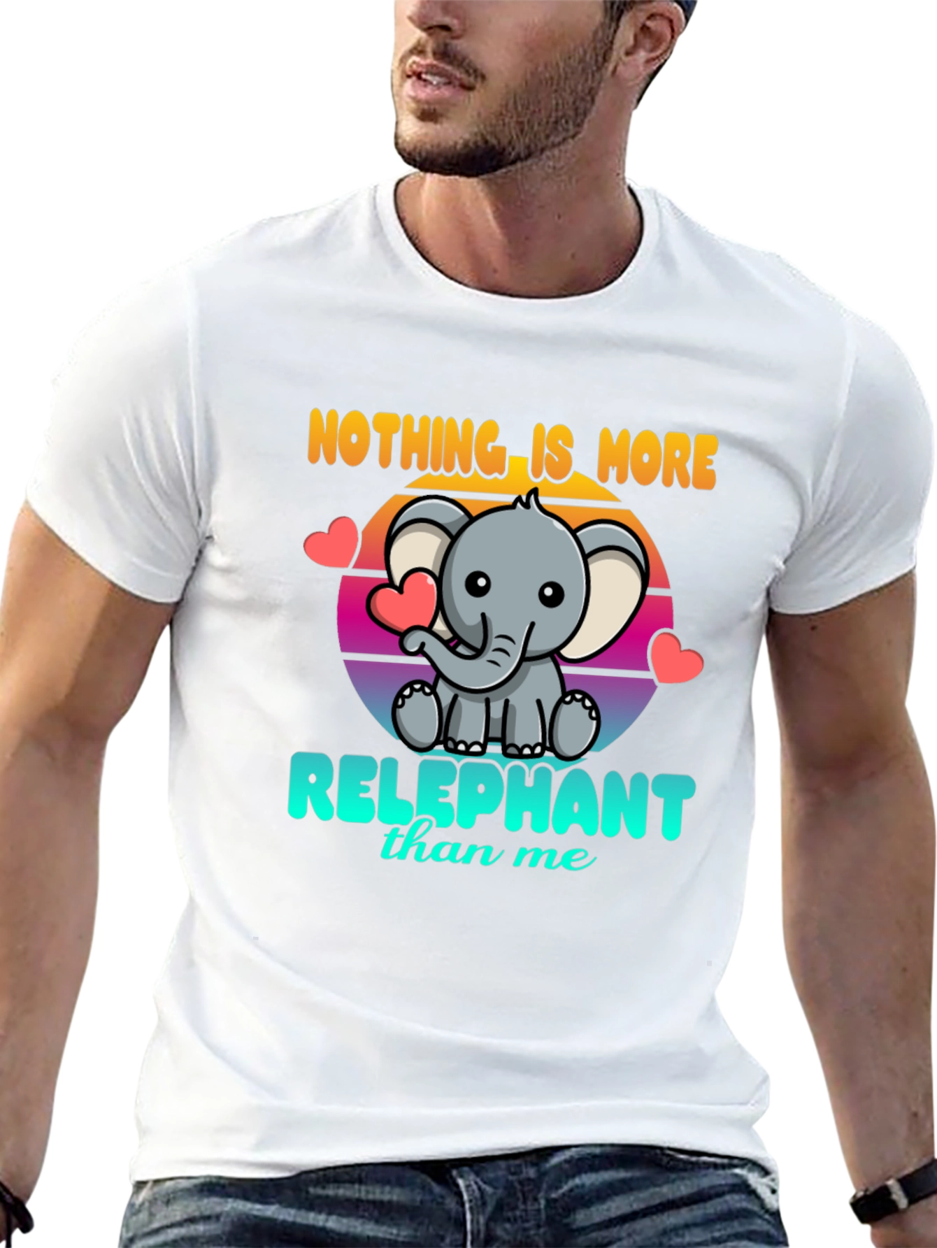 Black Relephant T-Shirt - Cute Elephant Design view 13