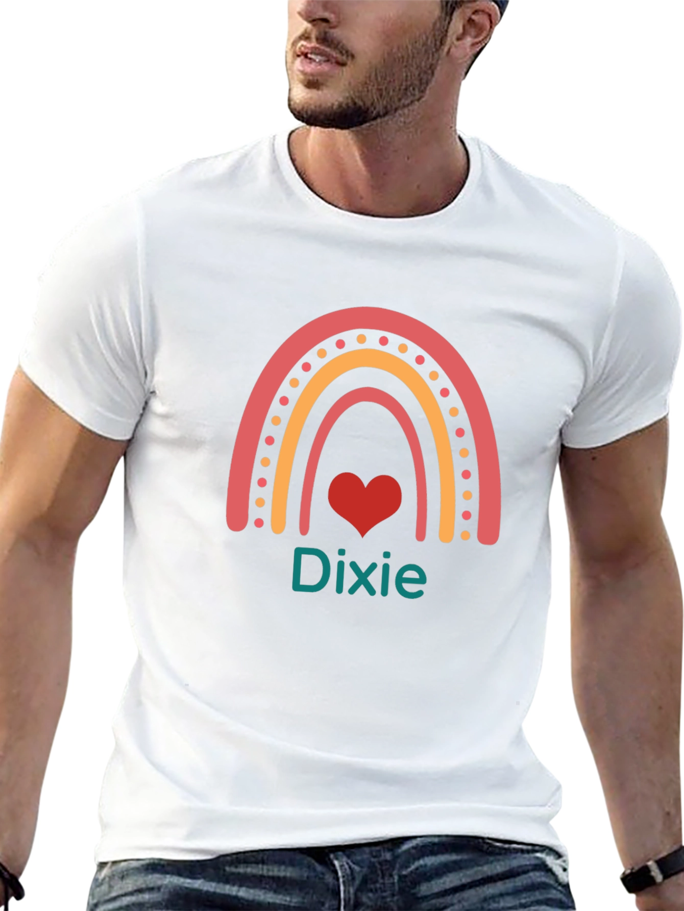 Black Dixie Rainbow Heart Graphic Tee - Unisex view 13