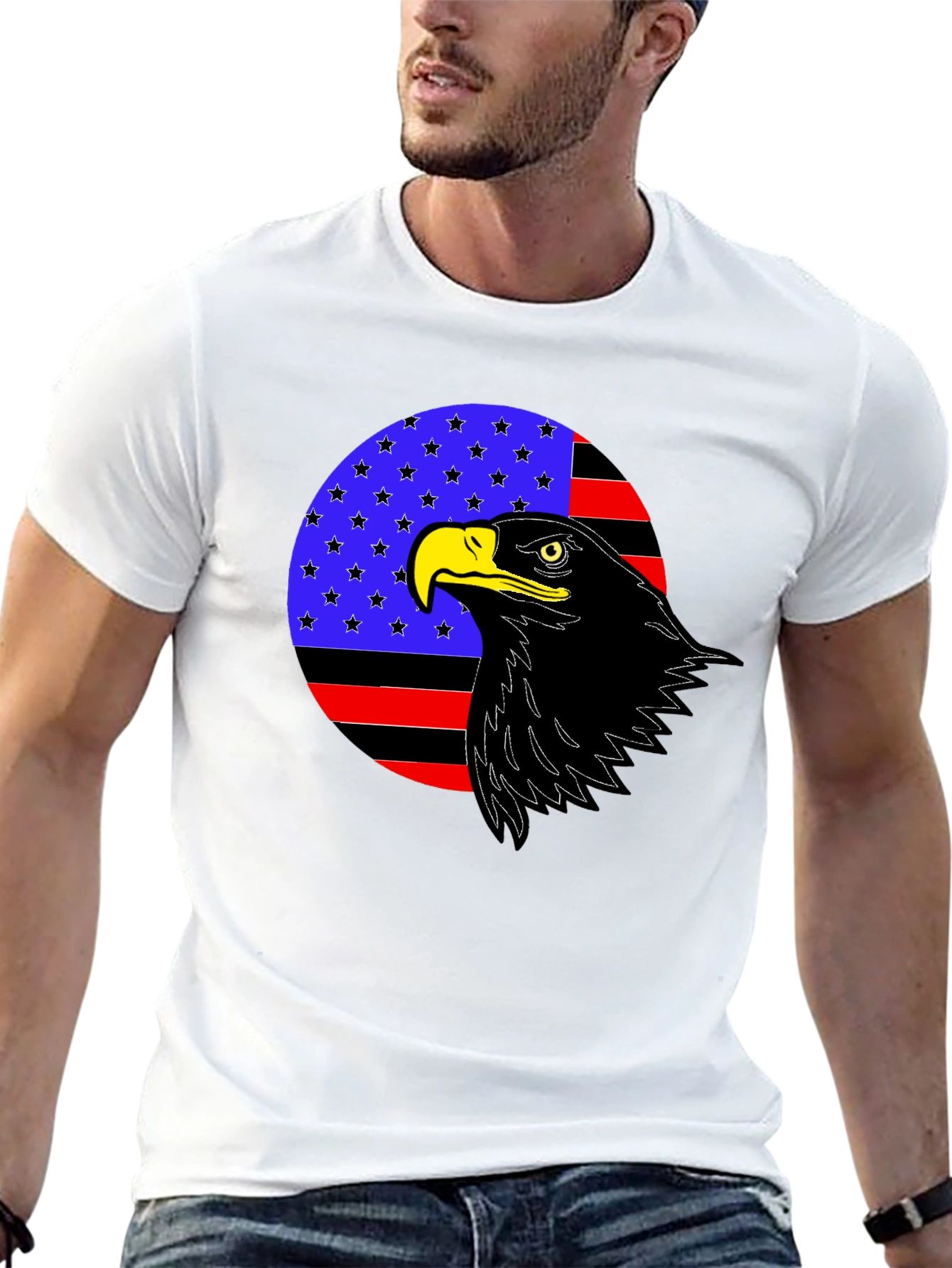 Black American Eagle Patriotic T-Shirt view 13