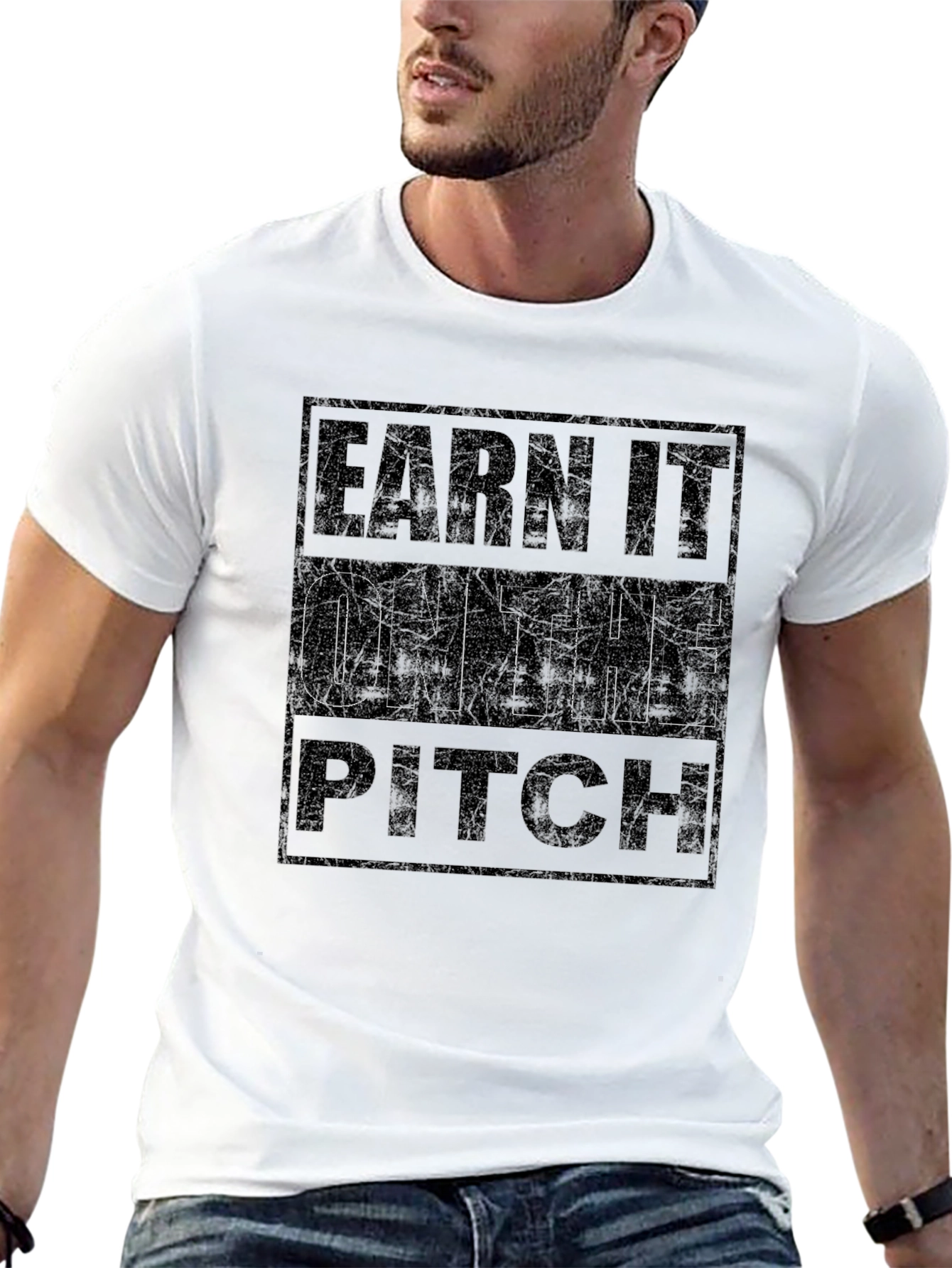 Black Earn It On The Pitch T-Shirt - Black Graphic Tee view 13