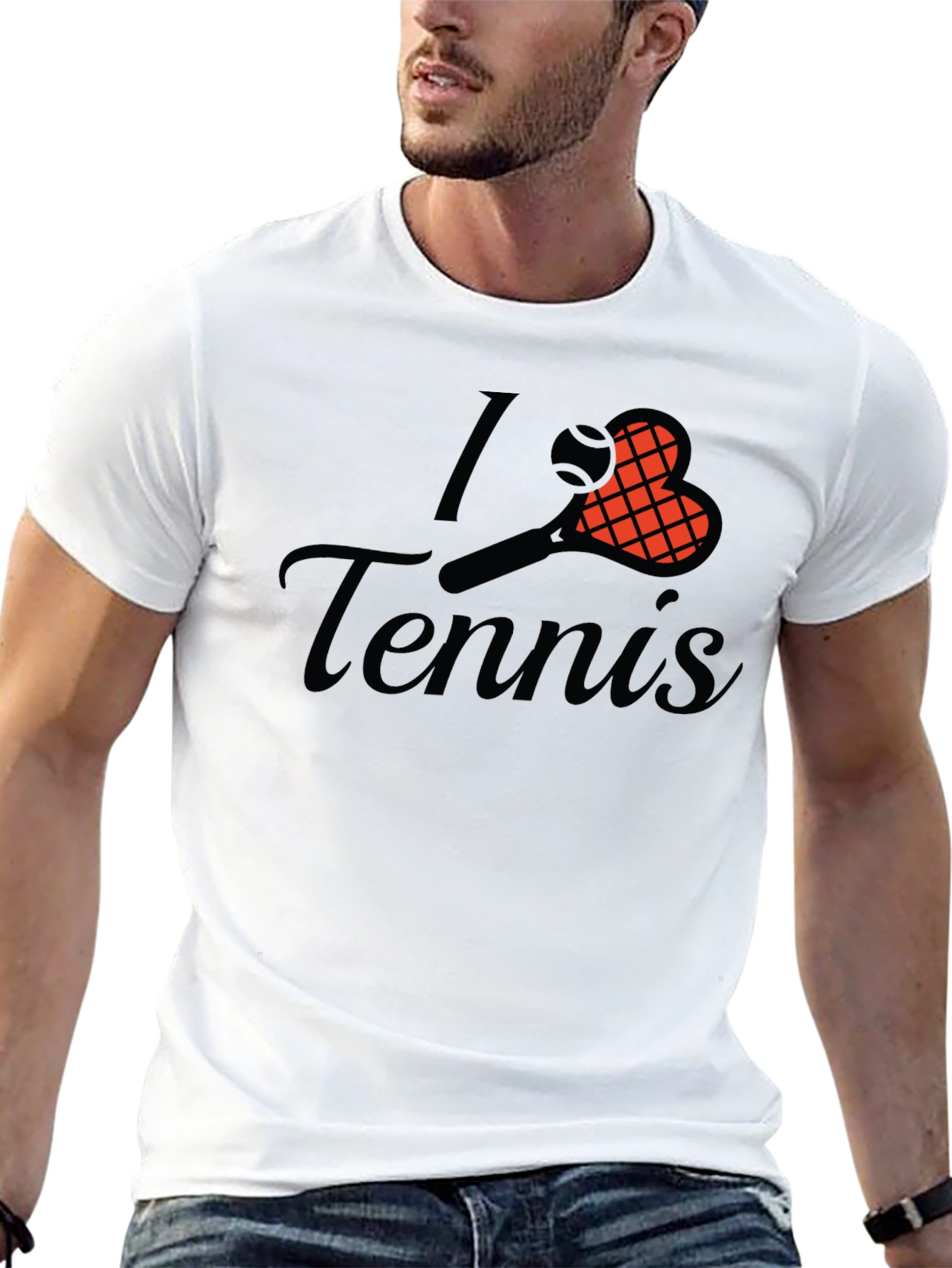 Black I Love Tennis Graphic Tee - Sporty Casual Comfort view 13