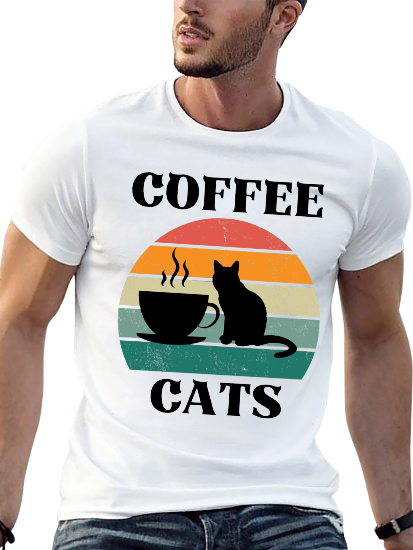 Black Coffee Cats T-Shirt view 13