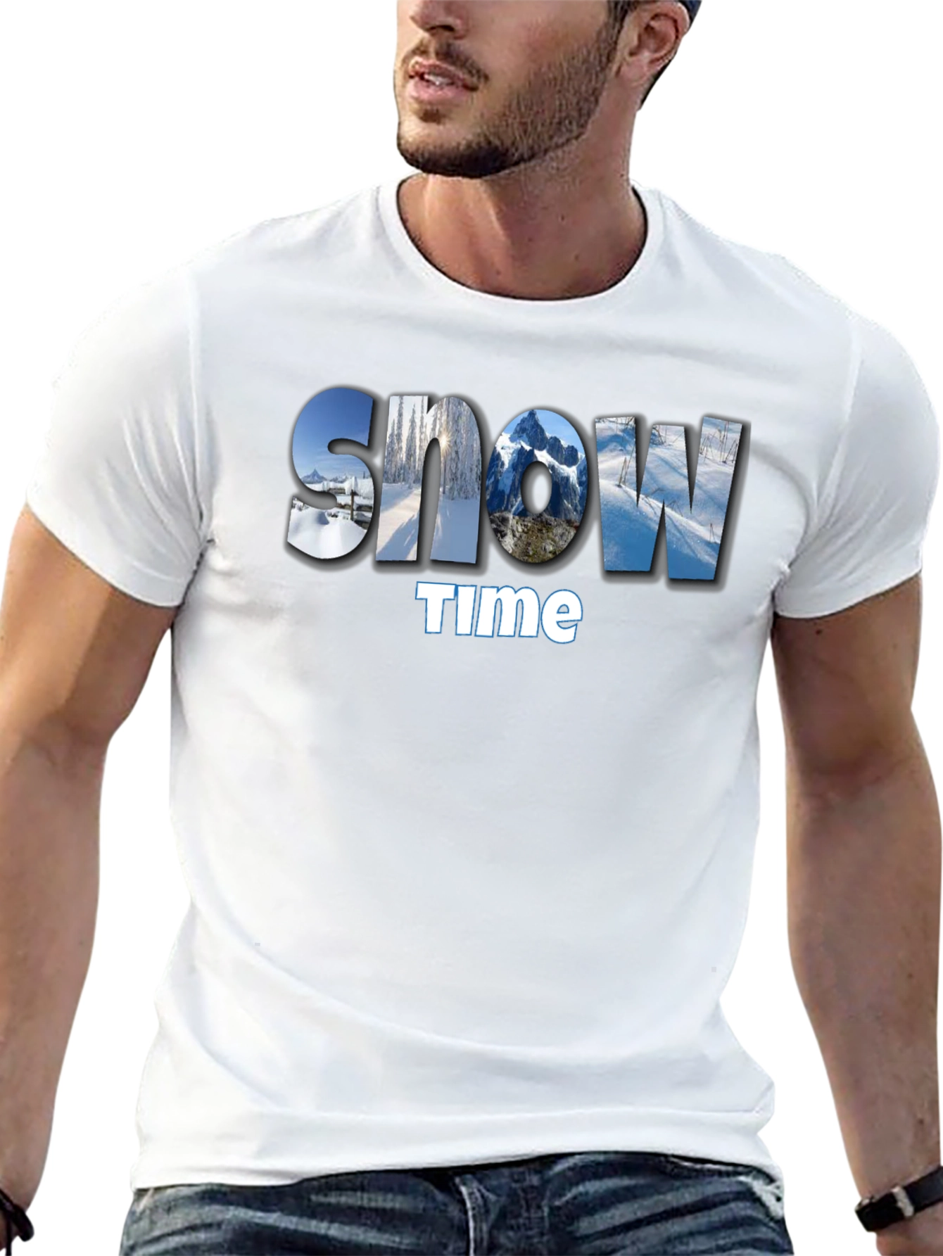 Black Snow Time Graphic Tee - Winter Adventure Style view 13