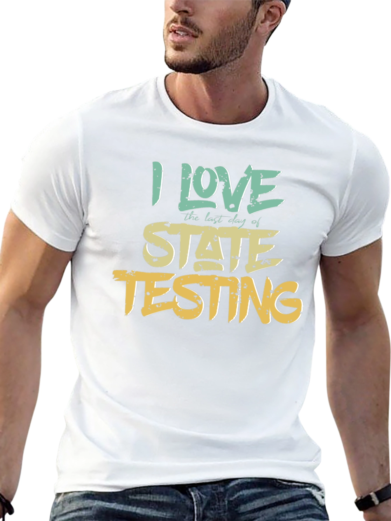 Black I Love State Testing Graphic Tee view 13