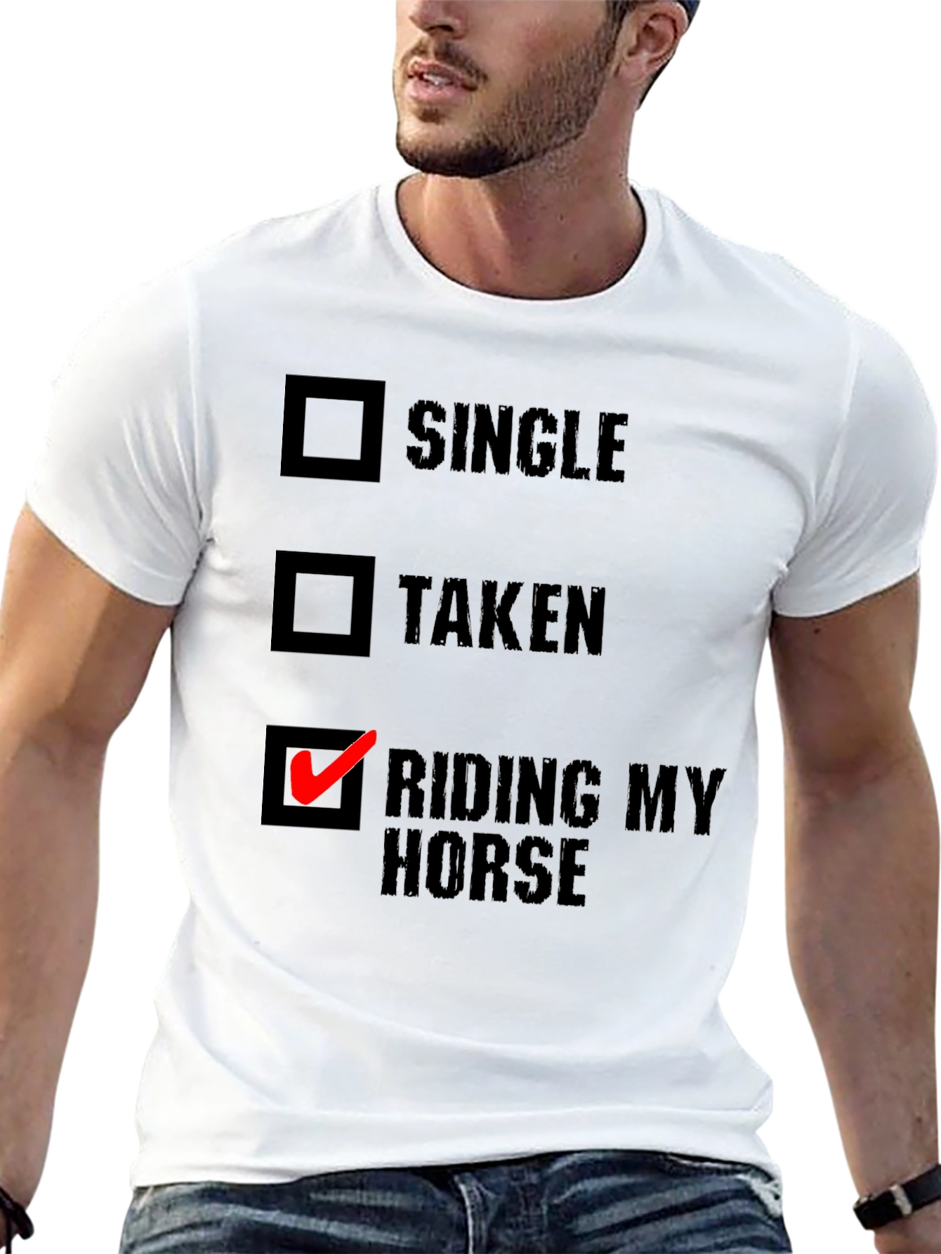 Black Riding My Horse T-Shirt - Novelty Equestrian Tee view 13