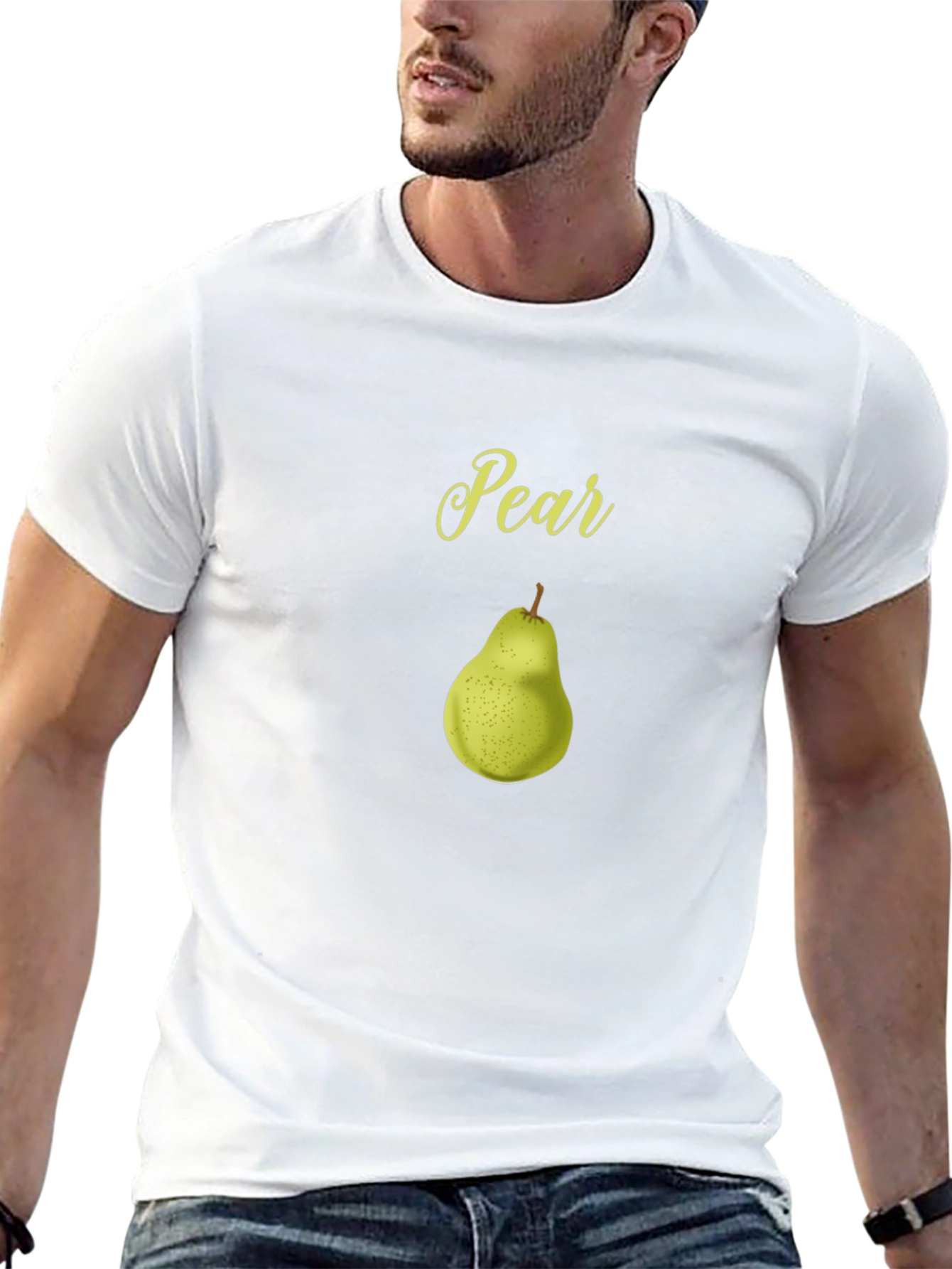 Black Pear Graphic Tee - Black Fruit T-Shirt view 13