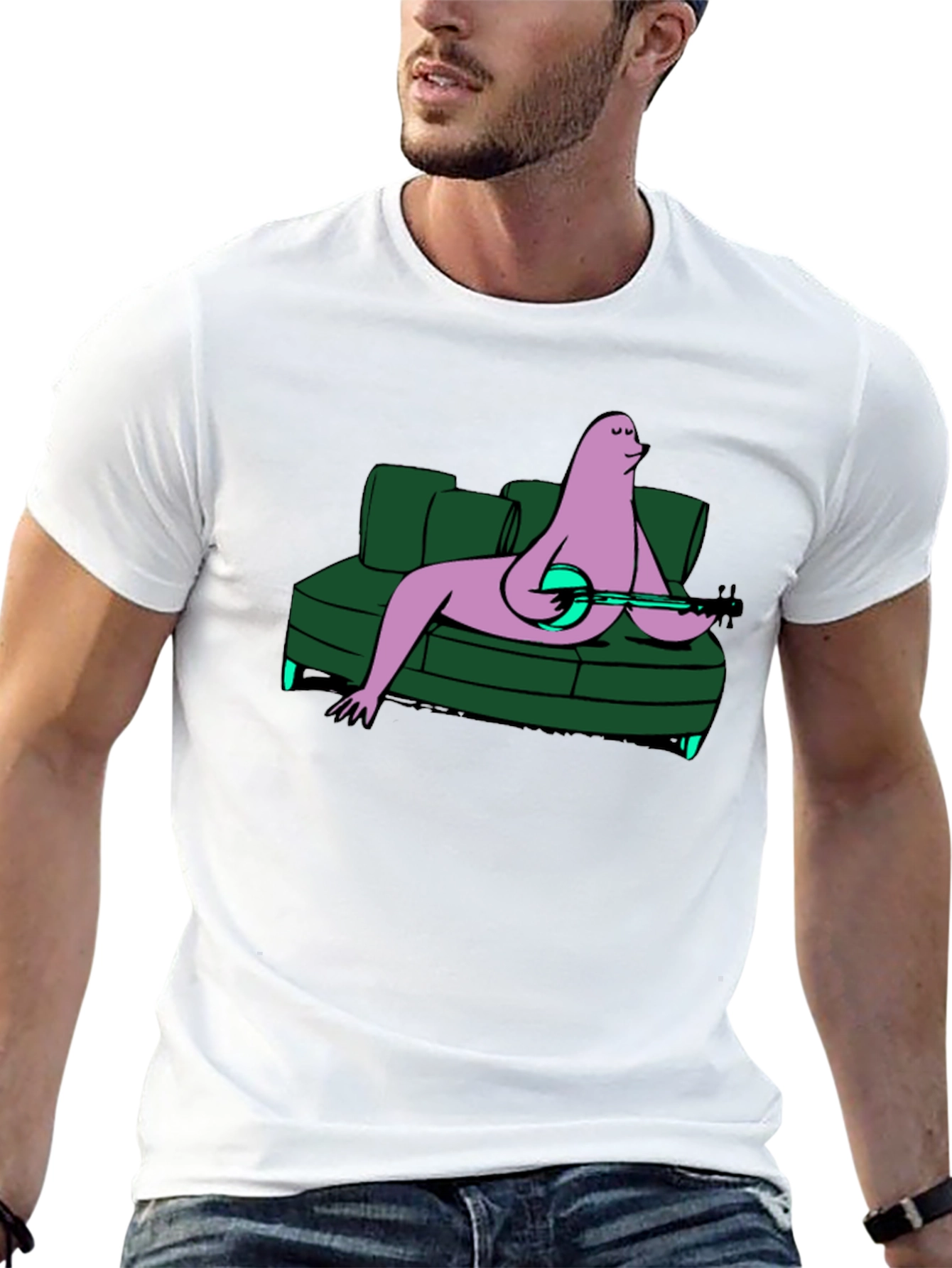 Black Relaxed Banjo Player Tee view 13