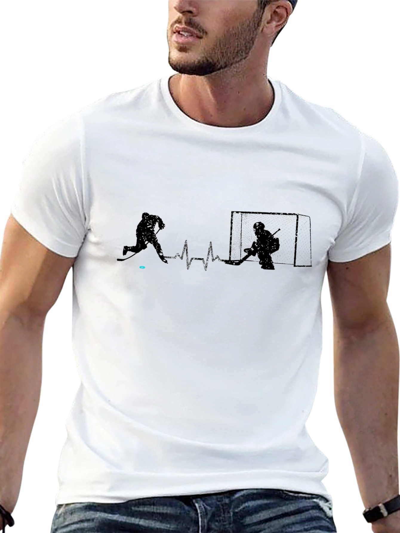 Black Hockey Heartbeat Graphic Tee - Passion on Display view 13
