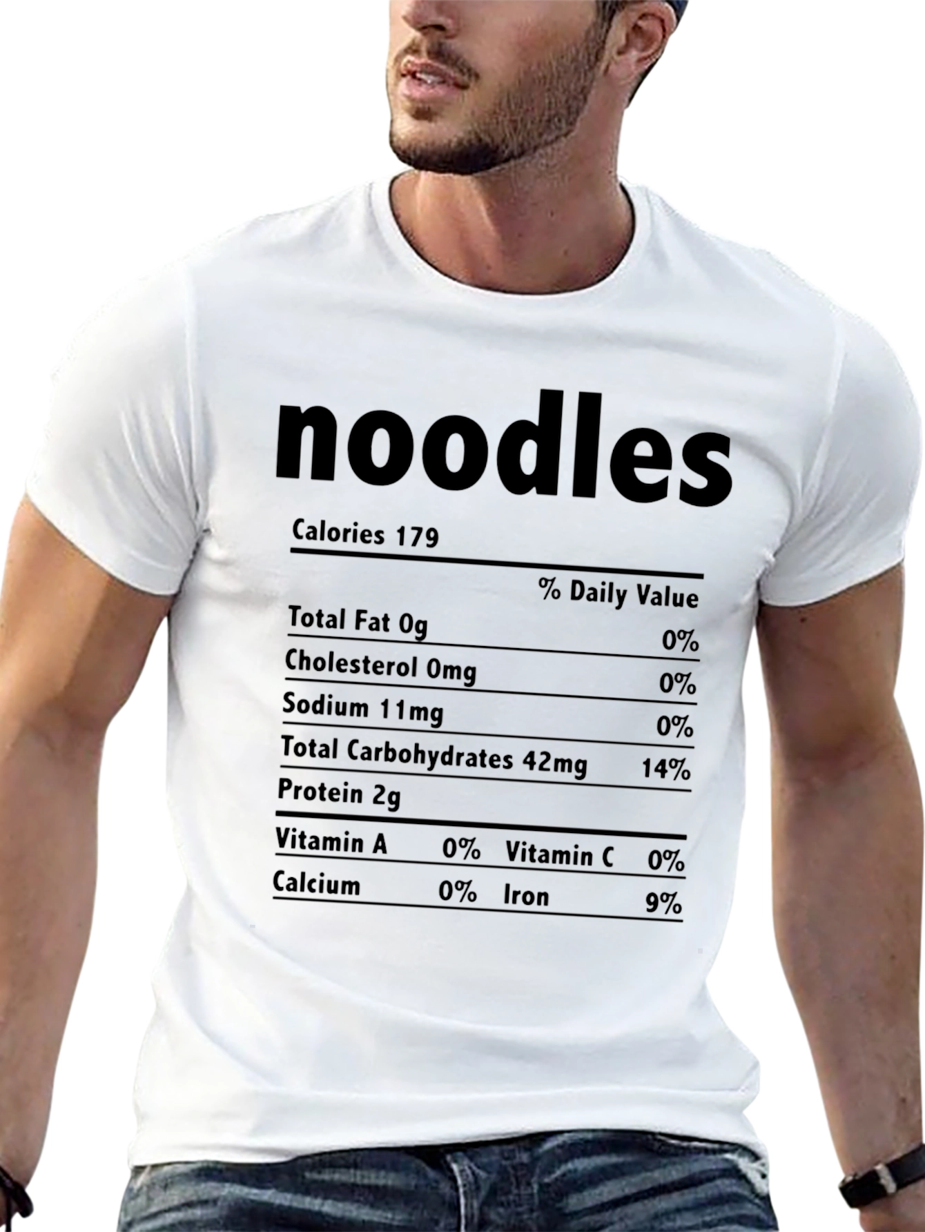 Black Noodles Nutrition Facts Graphic Tee view 13