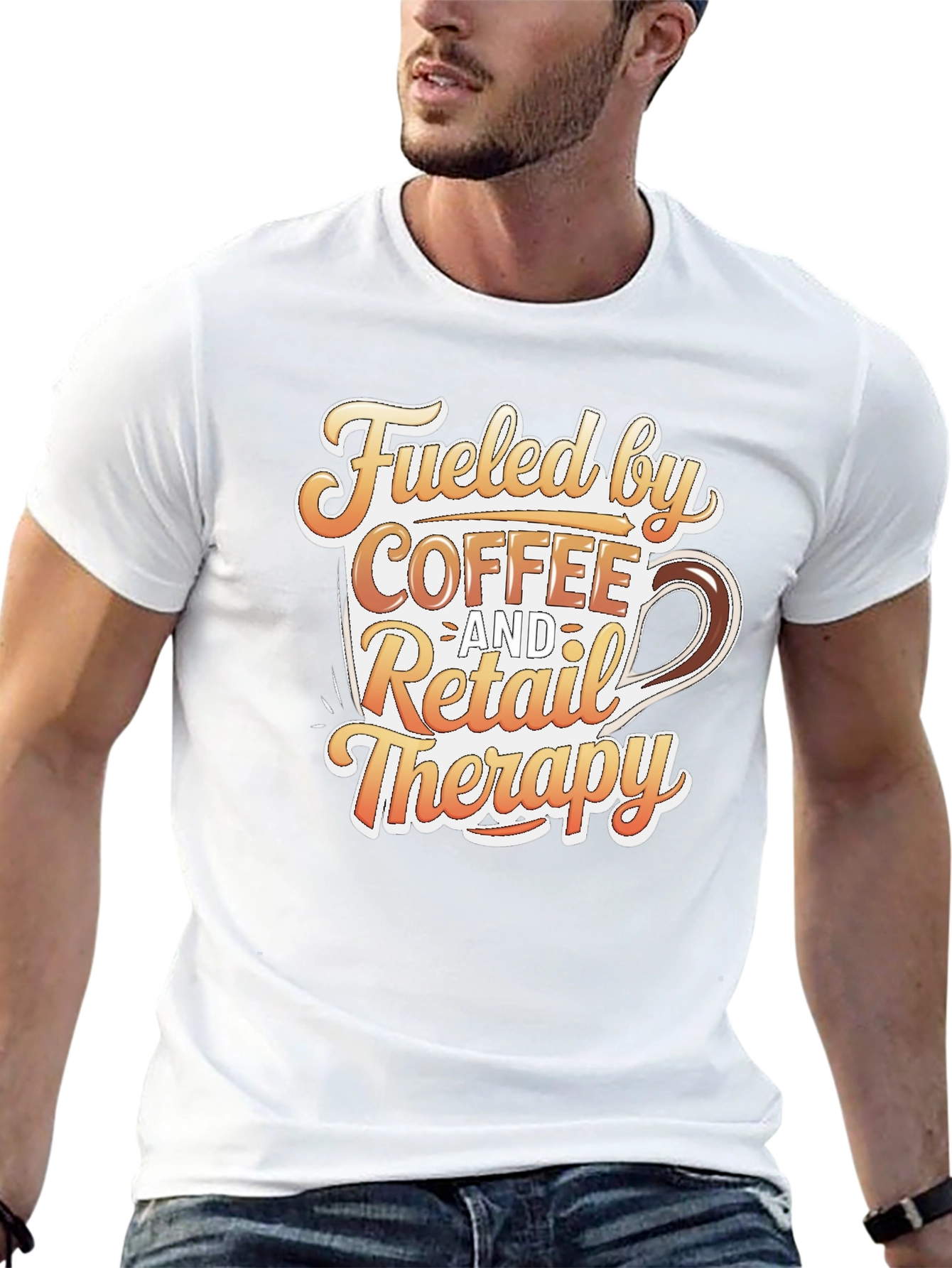 Black Coffee and Retail Therapy T-Shirt - Black view 13