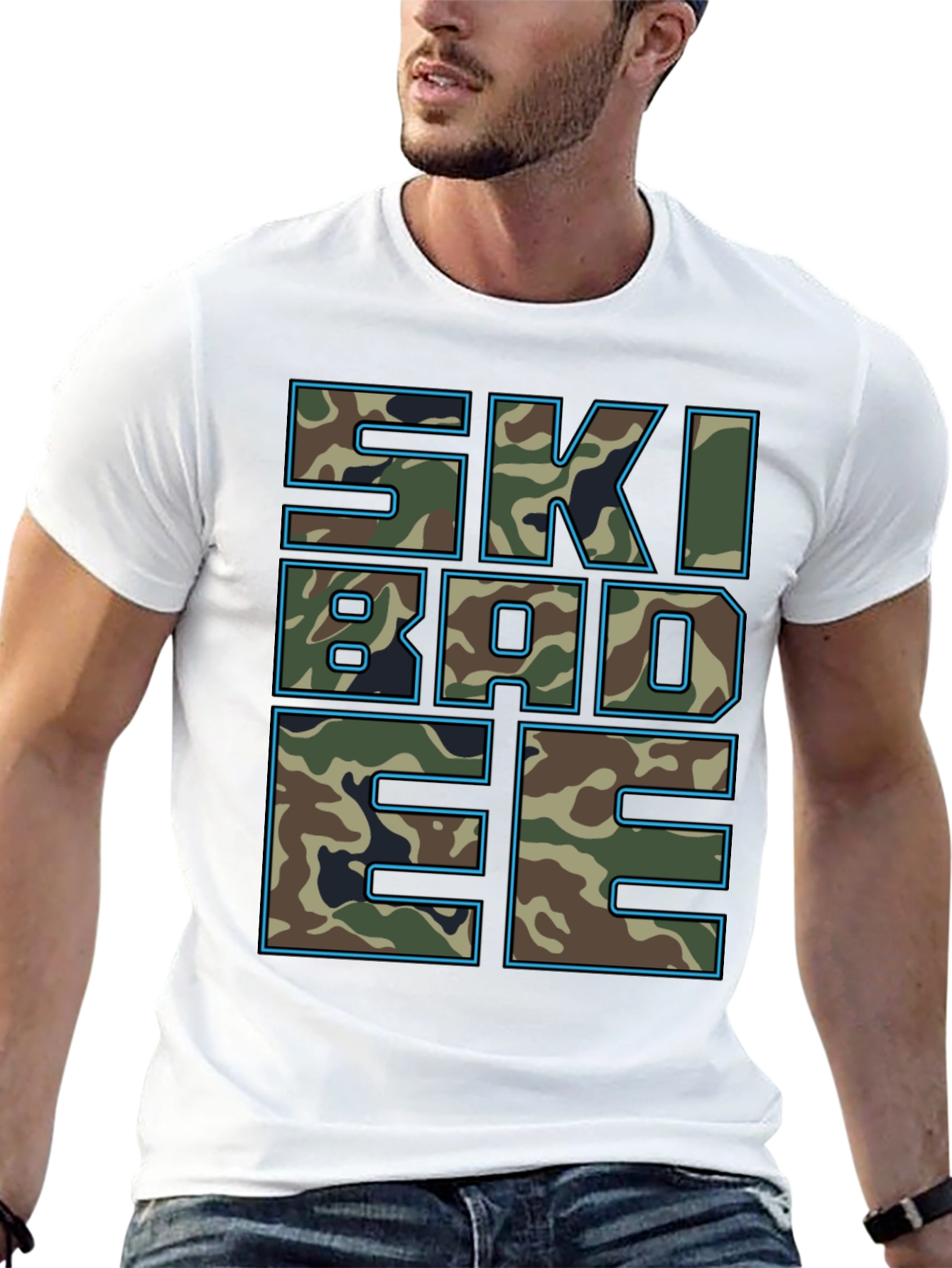 Black Skibadee Camo Graphic Tee - Cool Casual Style view 13