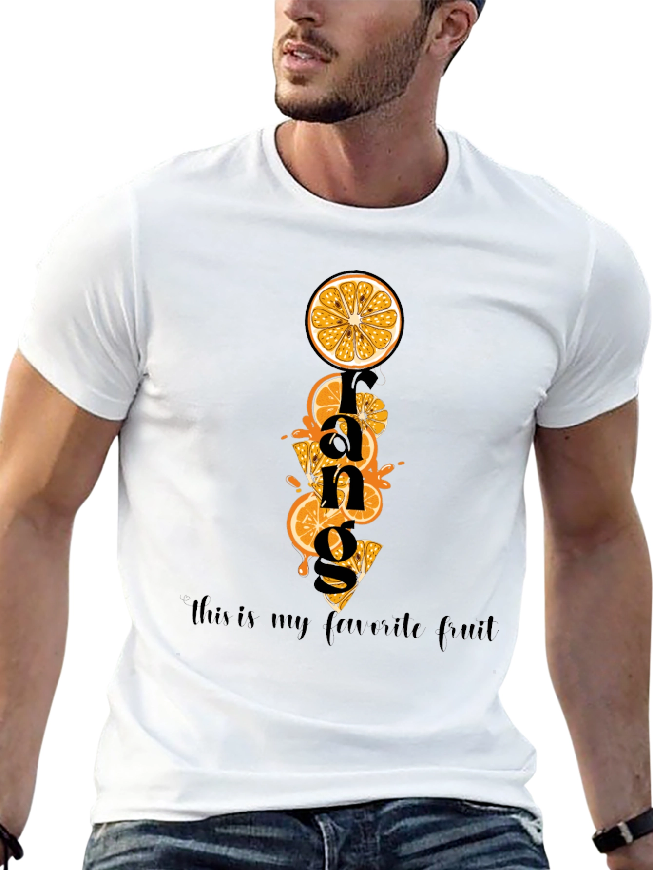 Black Orange Fruit Graphic T-Shirt - Fun & Stylish Cotton Tee view 13