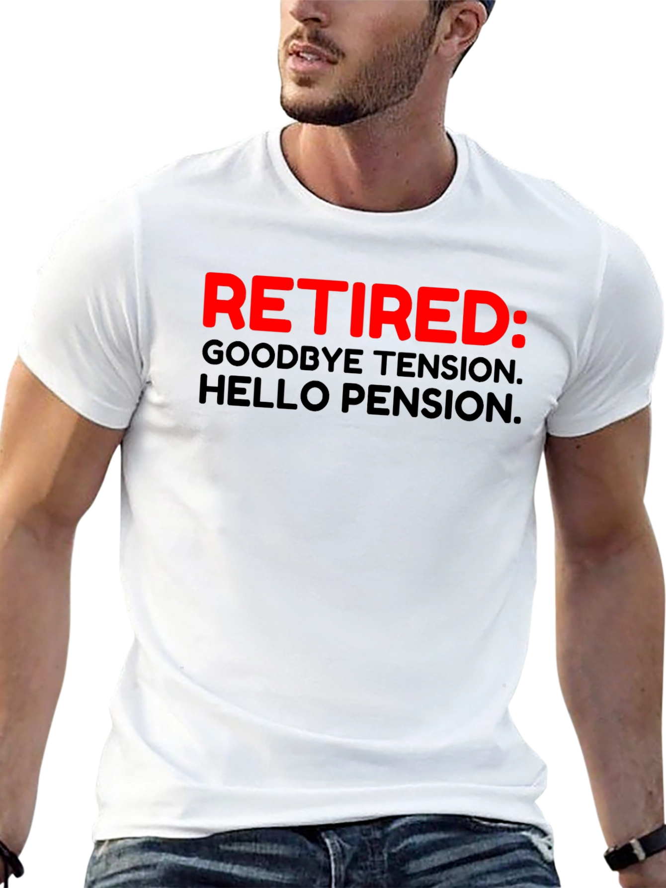 Black Retired: Goodbye Tension, Hello Pension T-Shirt view 13