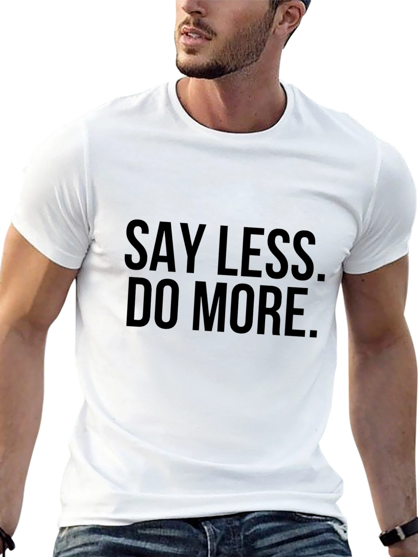 Black Say Less Do More Black Graphic Tee view 13