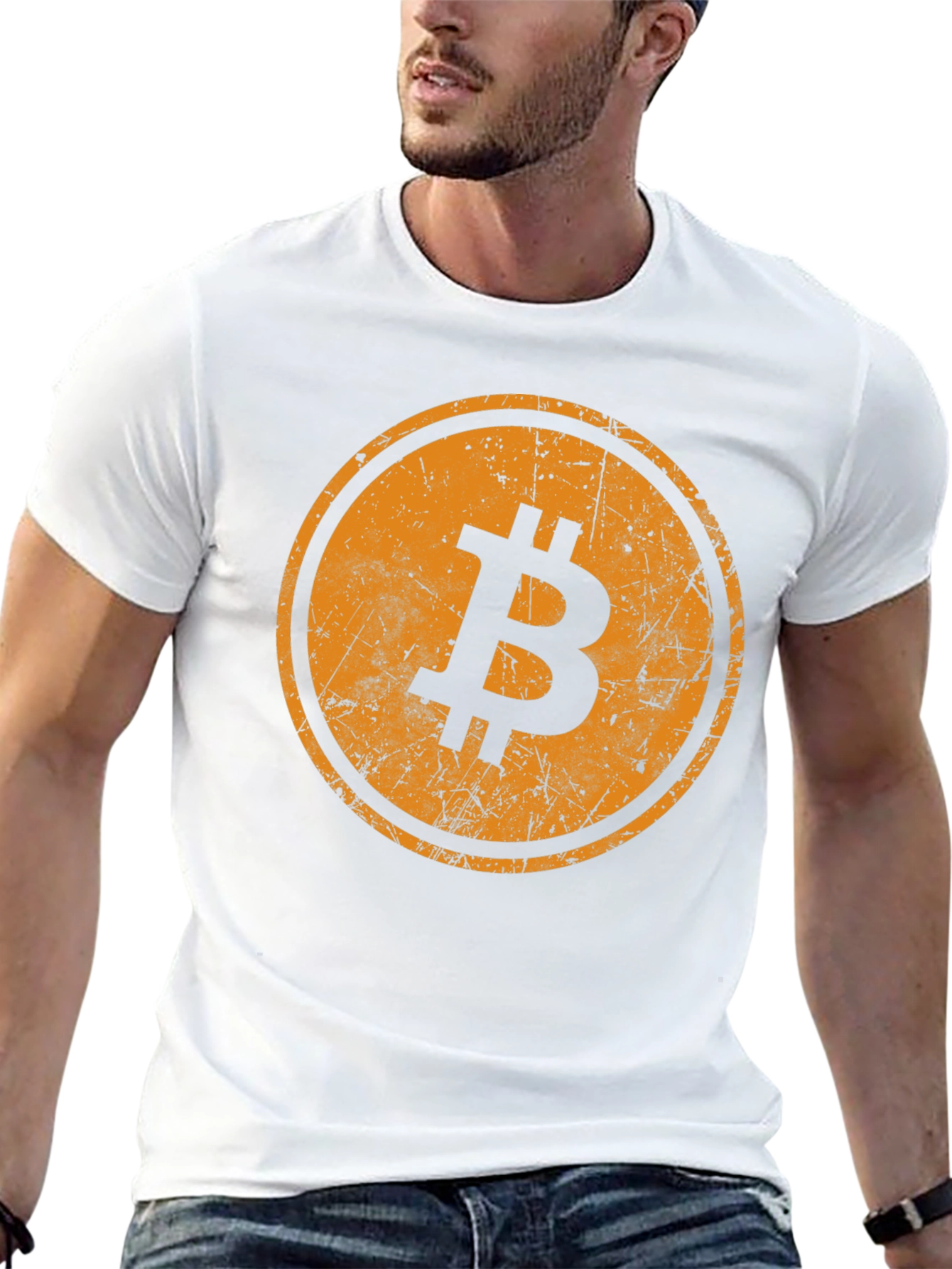 Black Bitcoin Logo Black T-Shirt - Crypto Currency Tee view 13