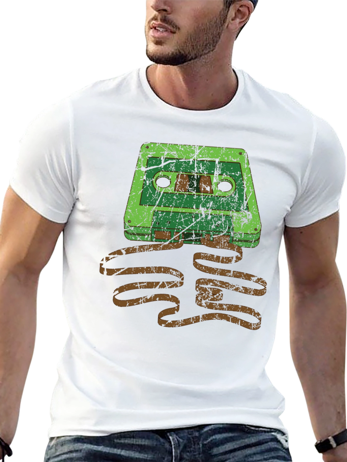 Black Retro Cassette Tape Graphic T-Shirt view 13