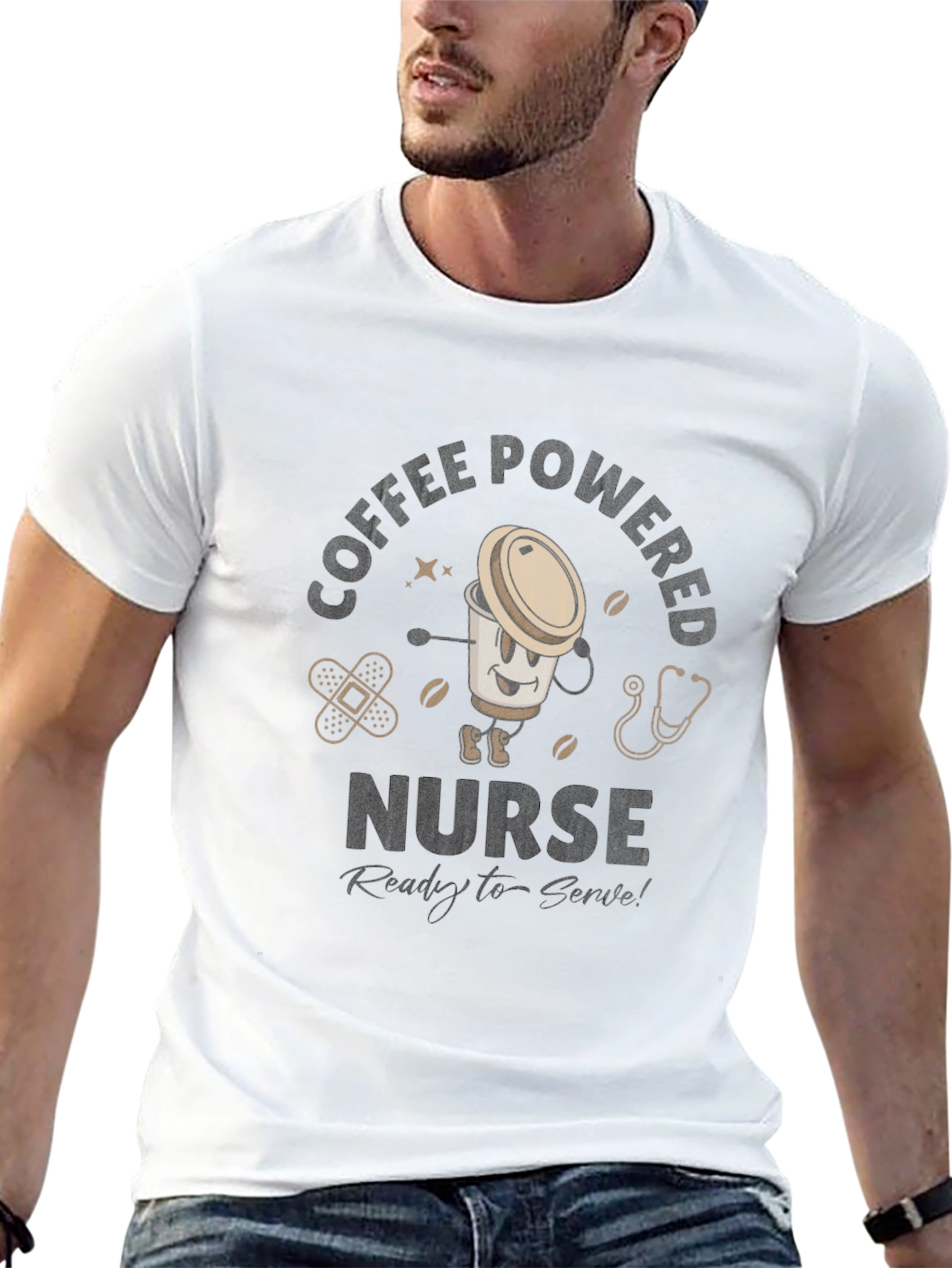 Black Coffee Loving Nurse Graphic Tee view 13