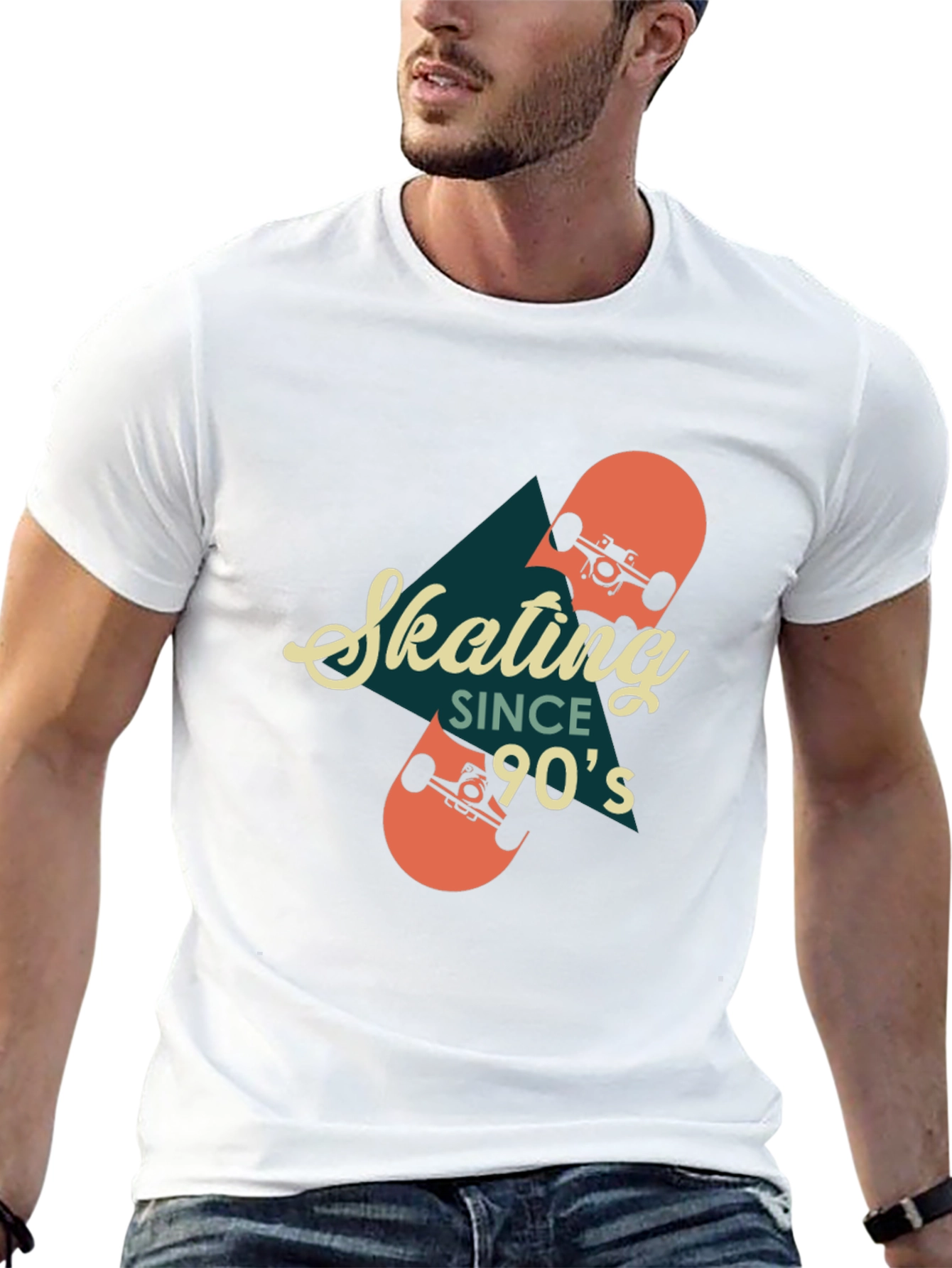 Black Skating Since 90's Retro Graphic T-Shirt view 13