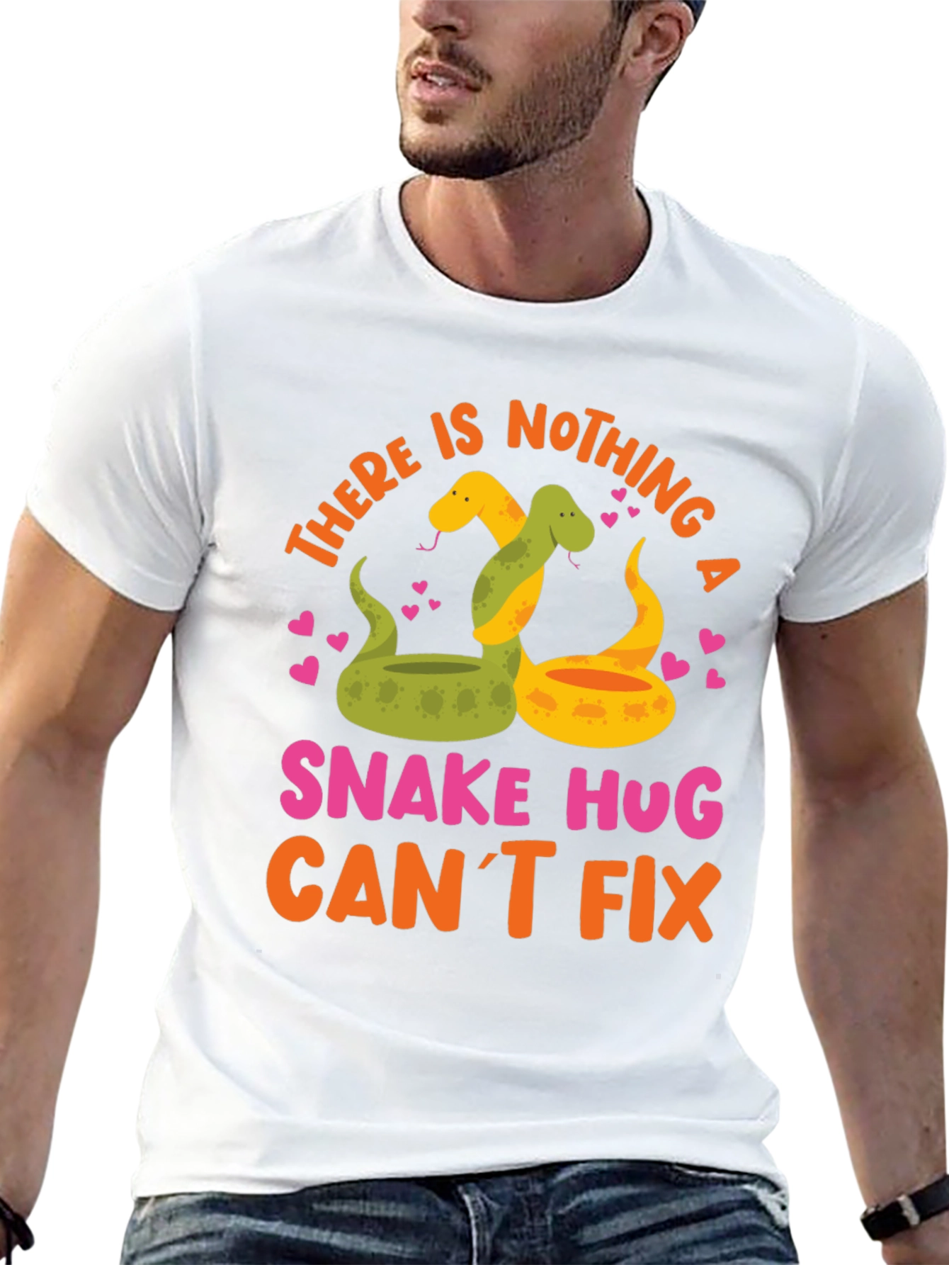 Black Snake Hugs T-Shirt - Funny Graphic Tee view 13