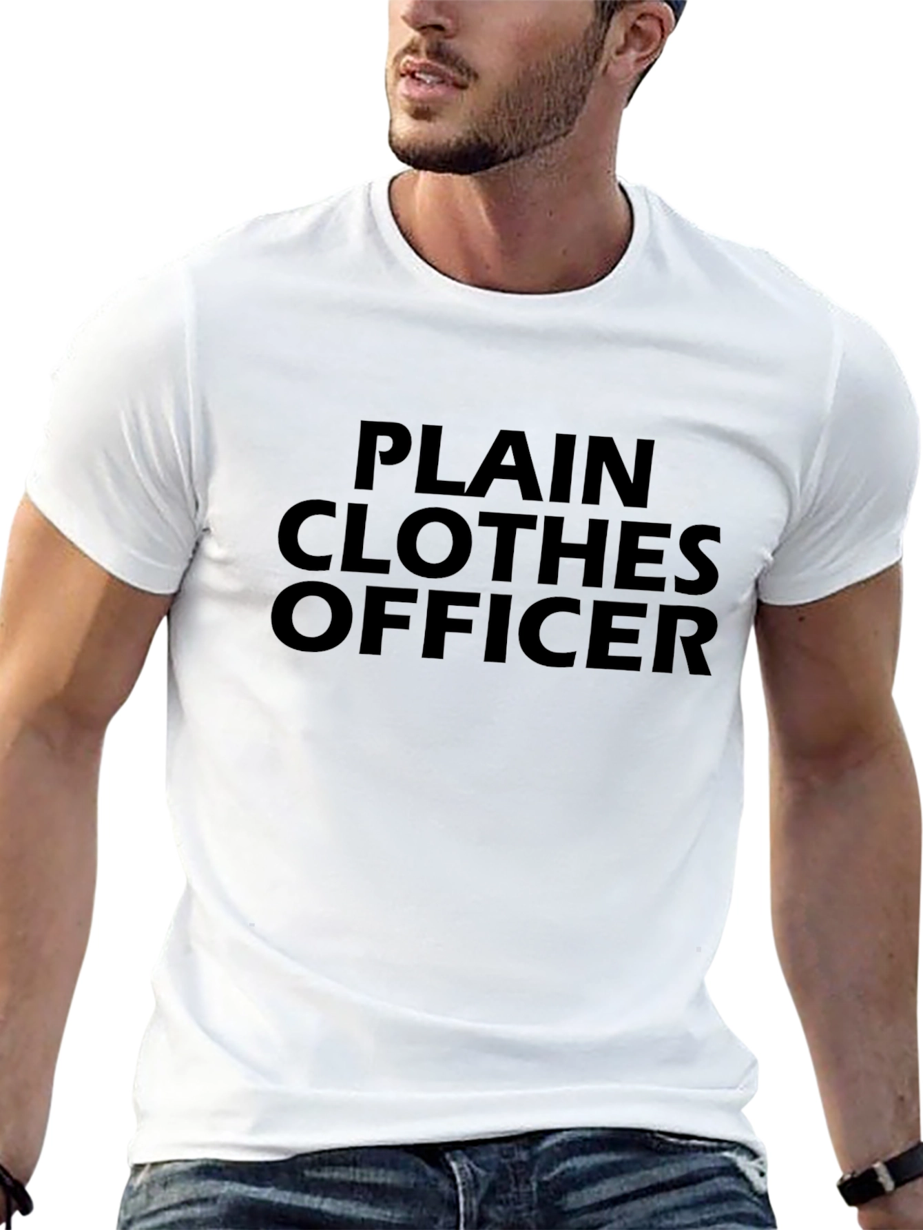 Black Plain Clothes Officer Graphic Tee view 13