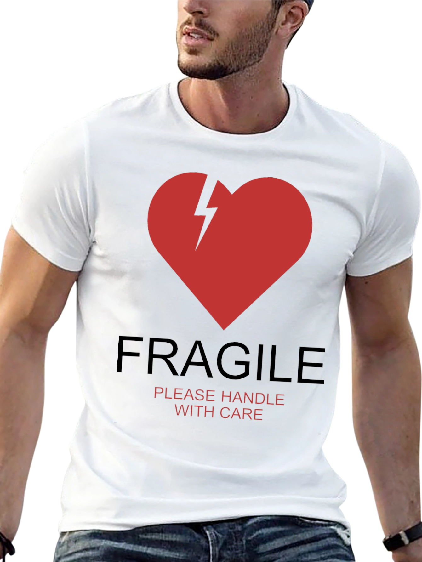 Black Fragile Heart Graphic T-Shirt - Handle With Care view 13