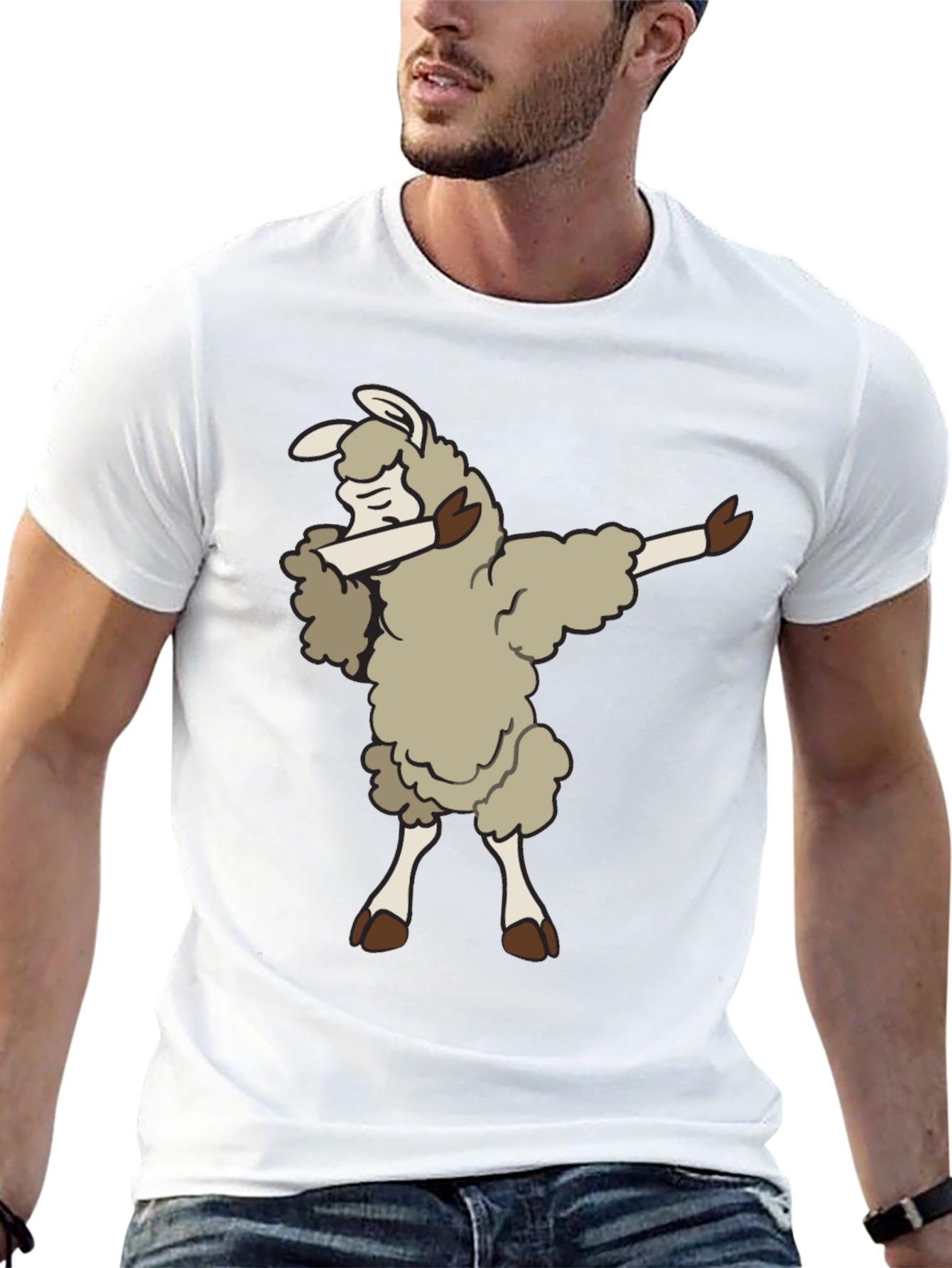 Black Dabbing Llama T-Shirt - Fun & Unique Design view 13