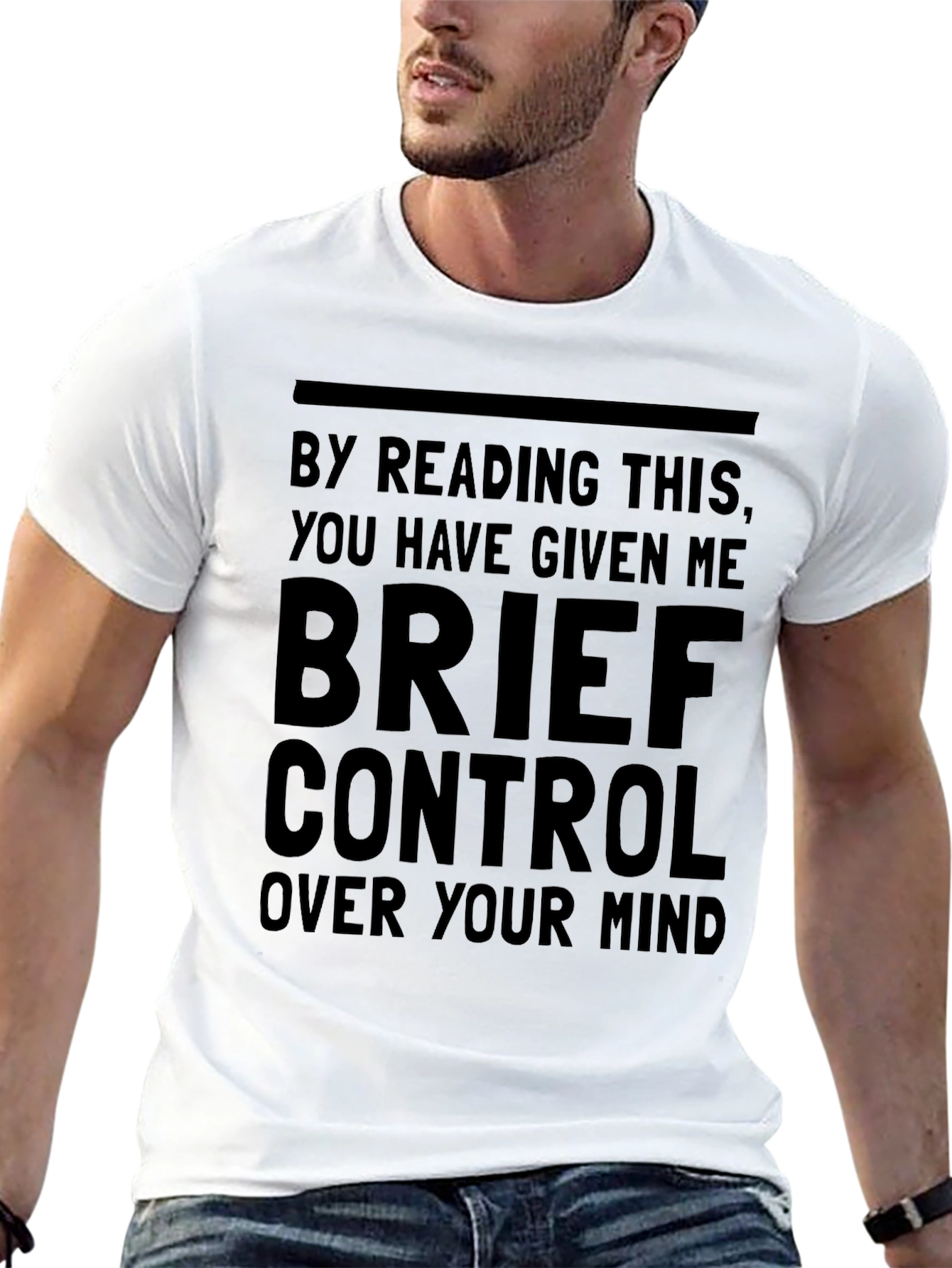Black Mind Control Black Graphic T-Shirt view 13