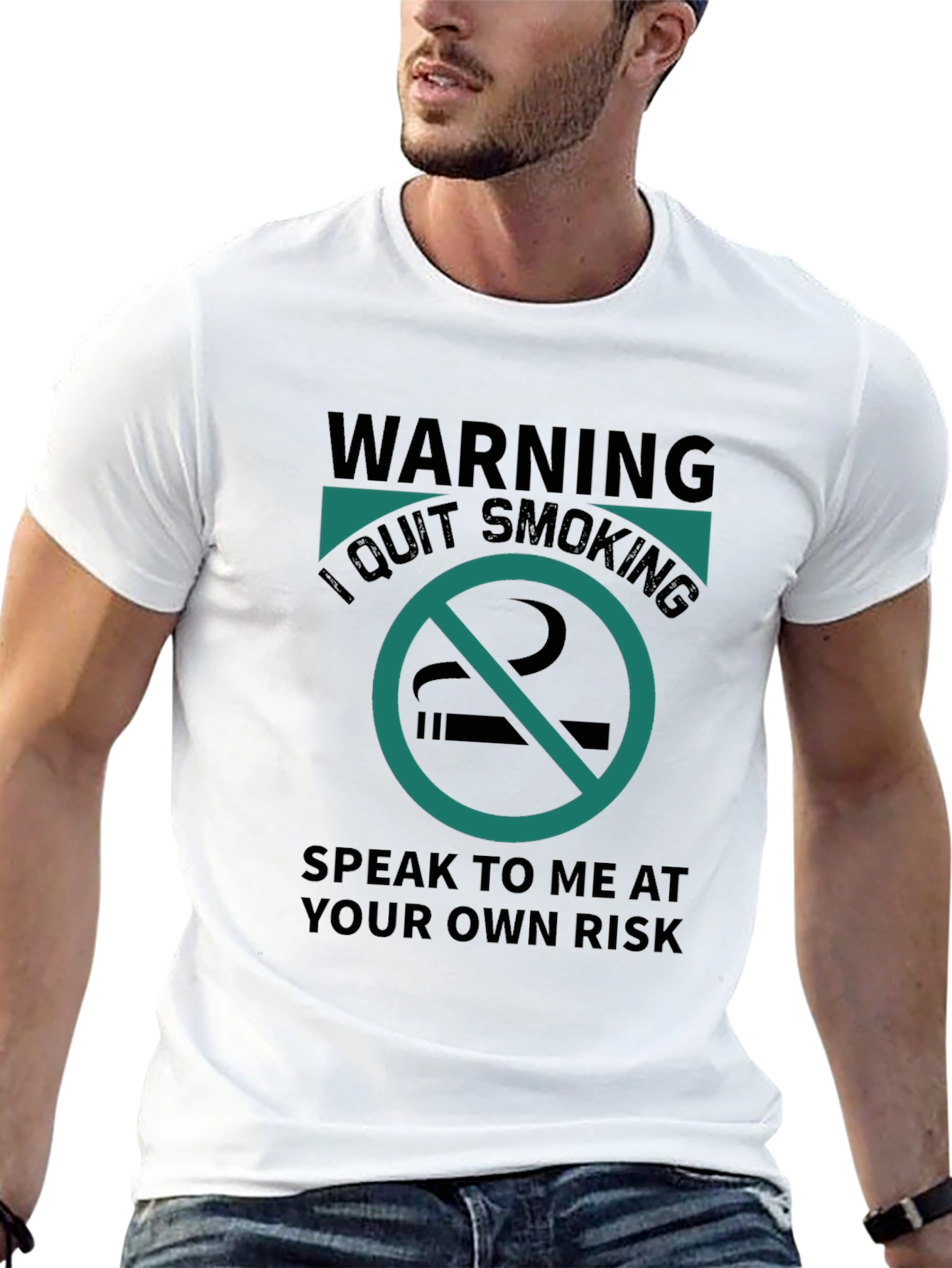 Black Warning I Quit Smoking Black T-Shirt view 13