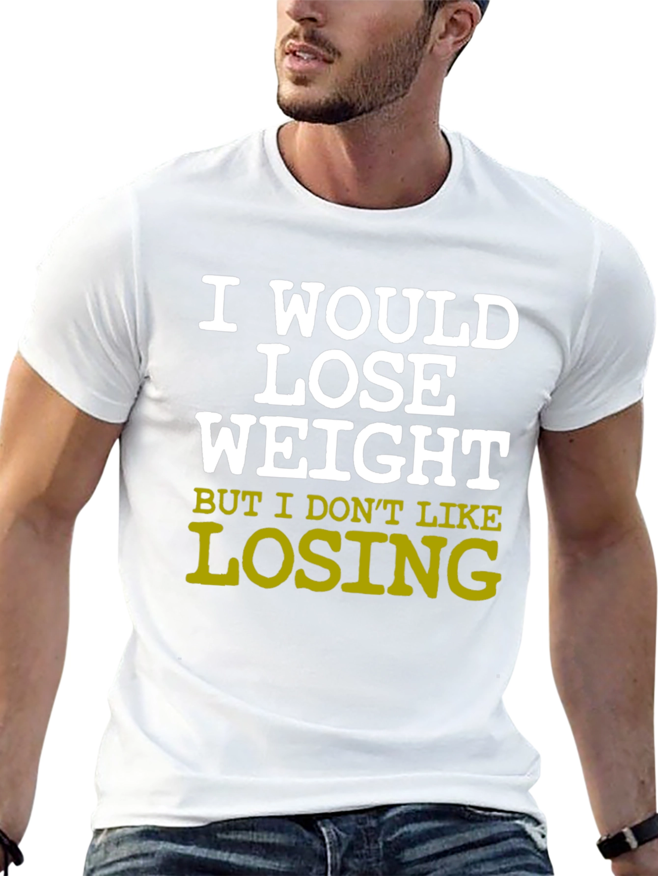Black Funny Sarcastic Weight Loss T-Shirt view 13